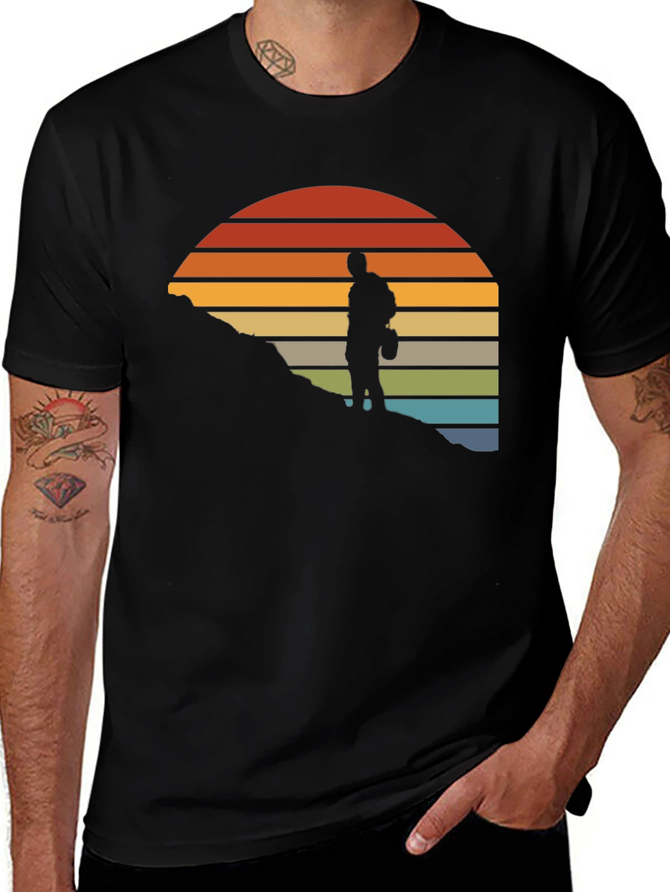 Variant 16 of Hiker Silhouette Sunset Graphic Tee