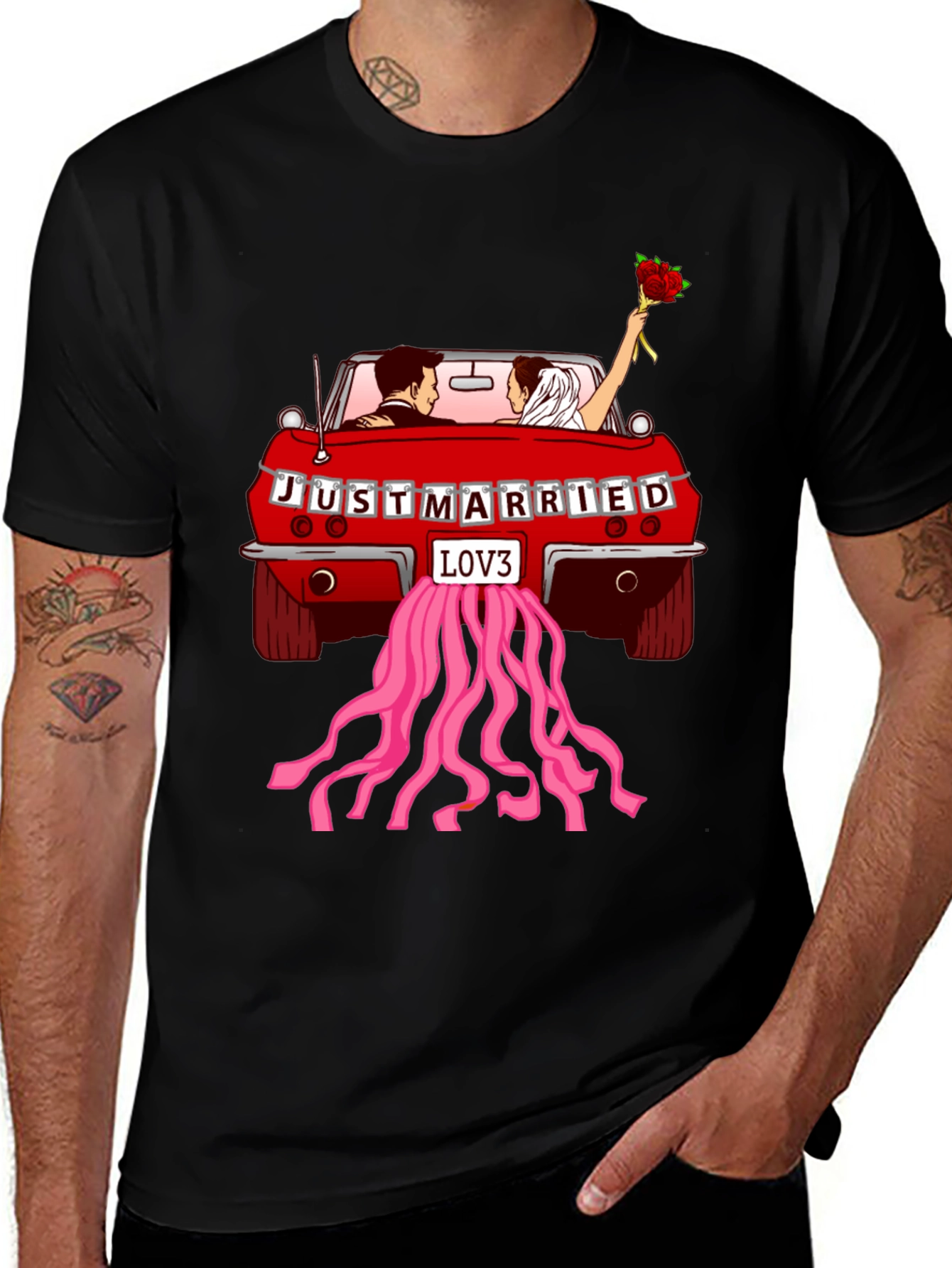 Variant 30 of Just Married Car T-Shirt - Love Celebration