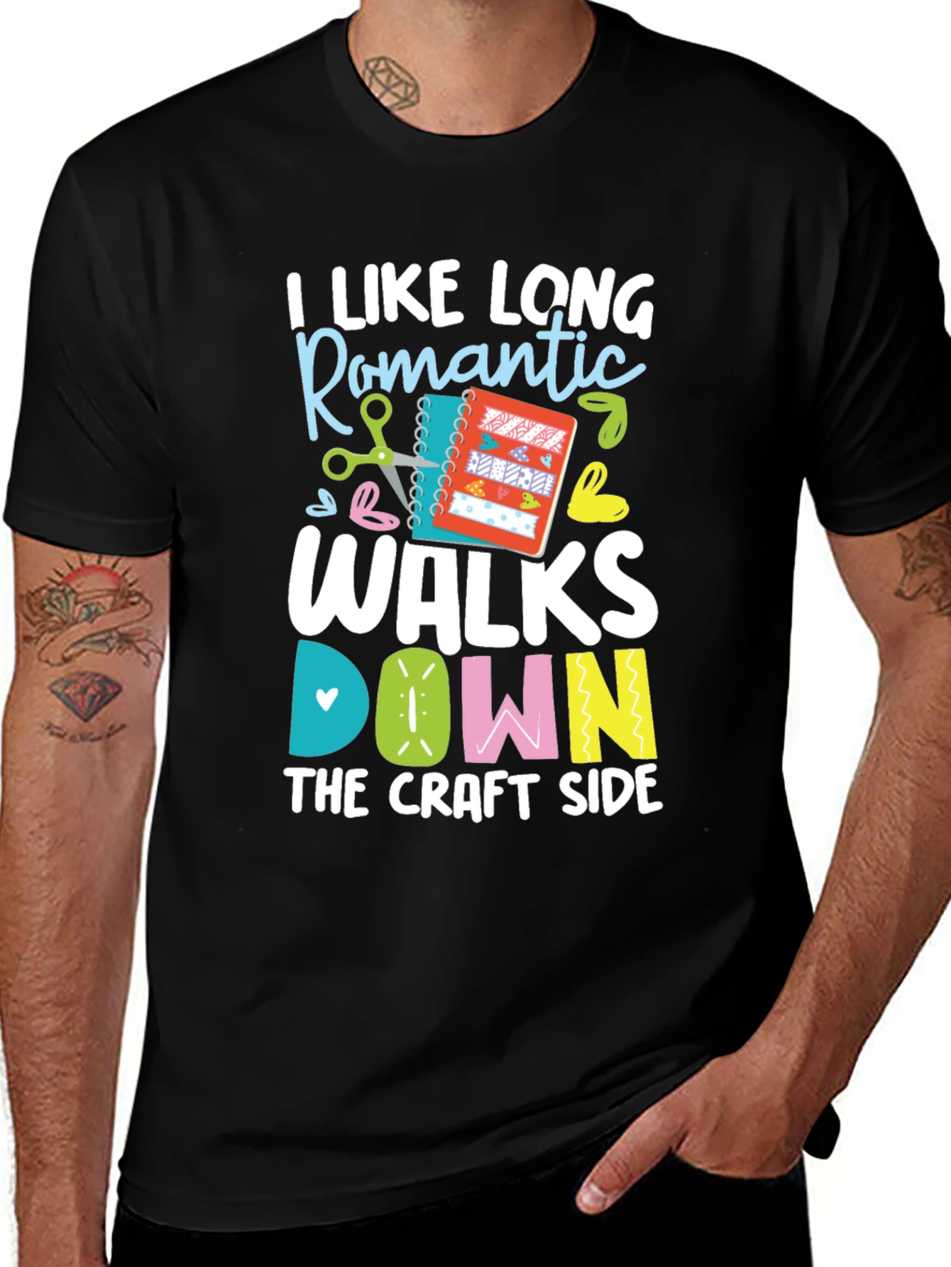 Craft Lover's T-Shirt - Long Romantic Walks Down the Craft Side