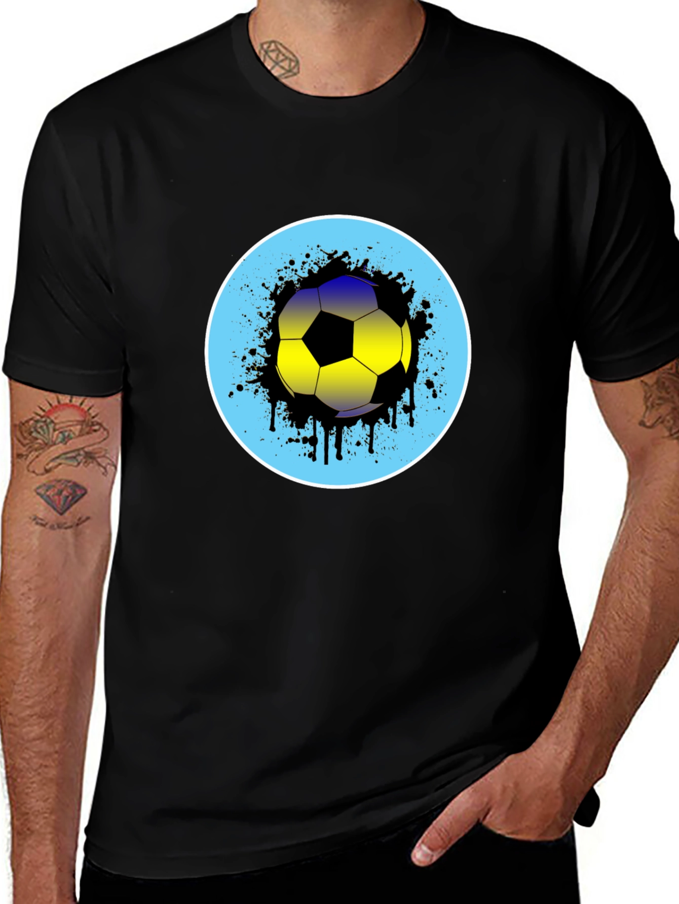 Variant 19 of Soccer Ball Splatter Graphic Tee