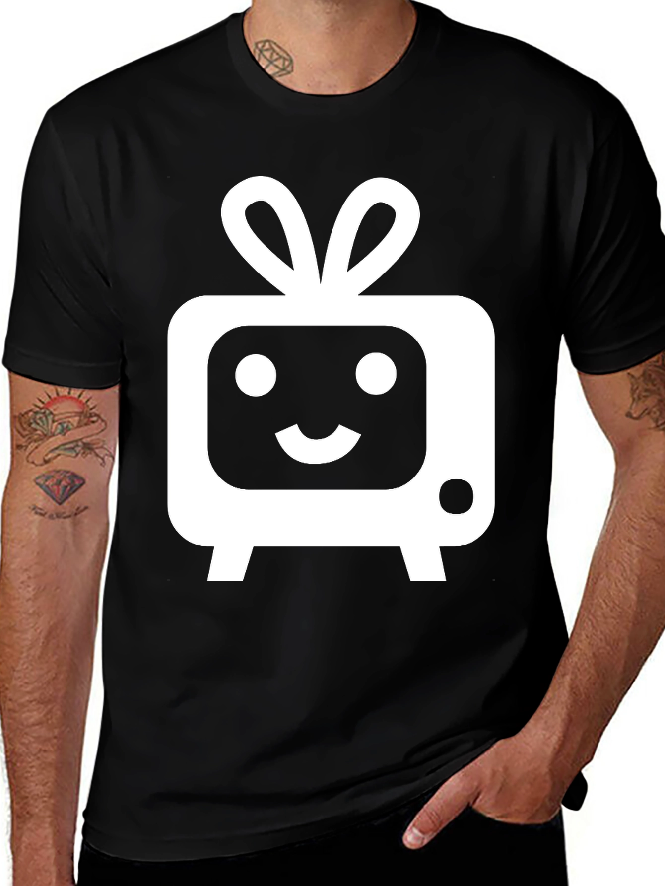 Variant 4 of Cute TV Character Graphic Tee - Soft Black Cotton Blend