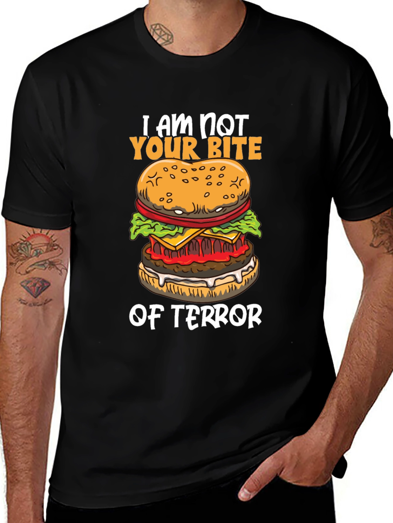 Variant 27 of I Am Not Your Bite of Terror Burger Graphic T-Shirt
