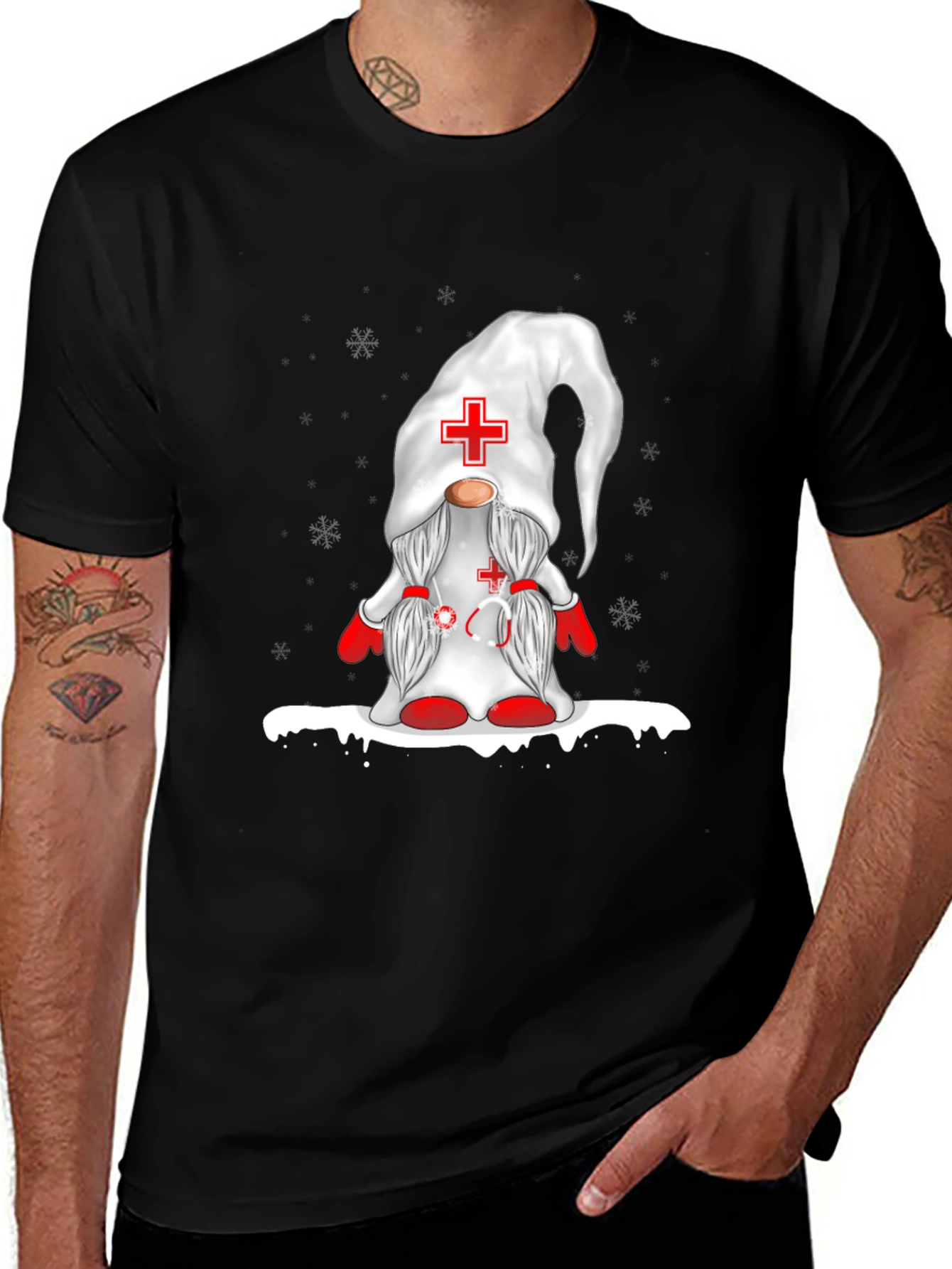 Variant 29 of Nurse Gnome Black T-Shirt