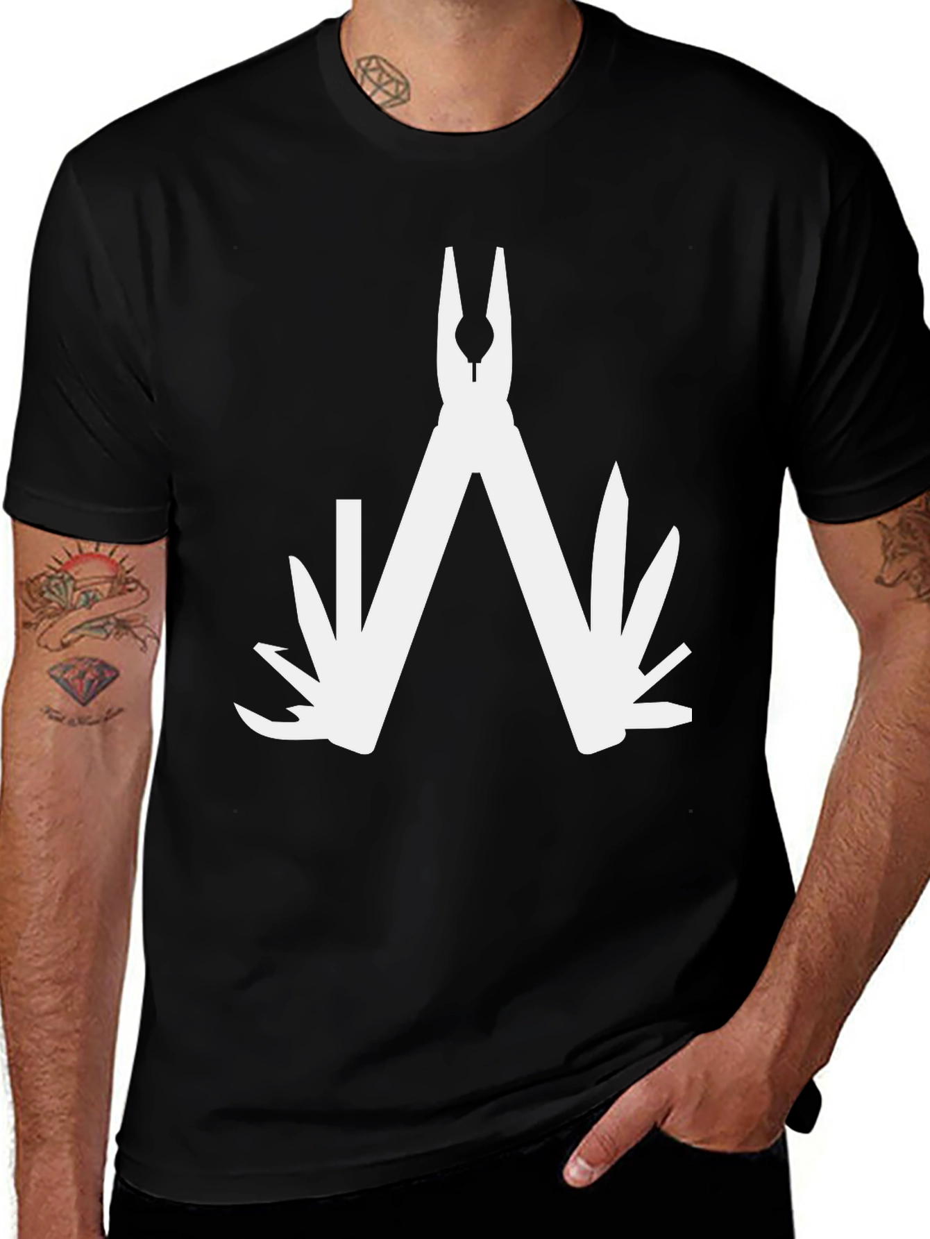 Variant 24 of Multi-Tool Graphic Tee - Black Cotton Blend