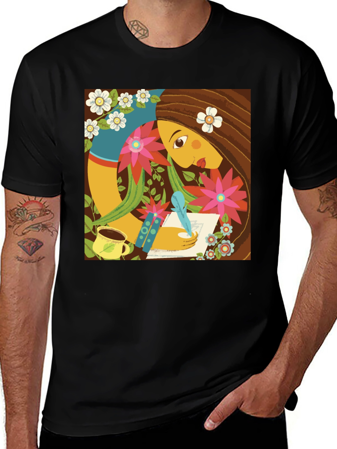 Variant 3 of Artistic Woman Writing T-Shirt