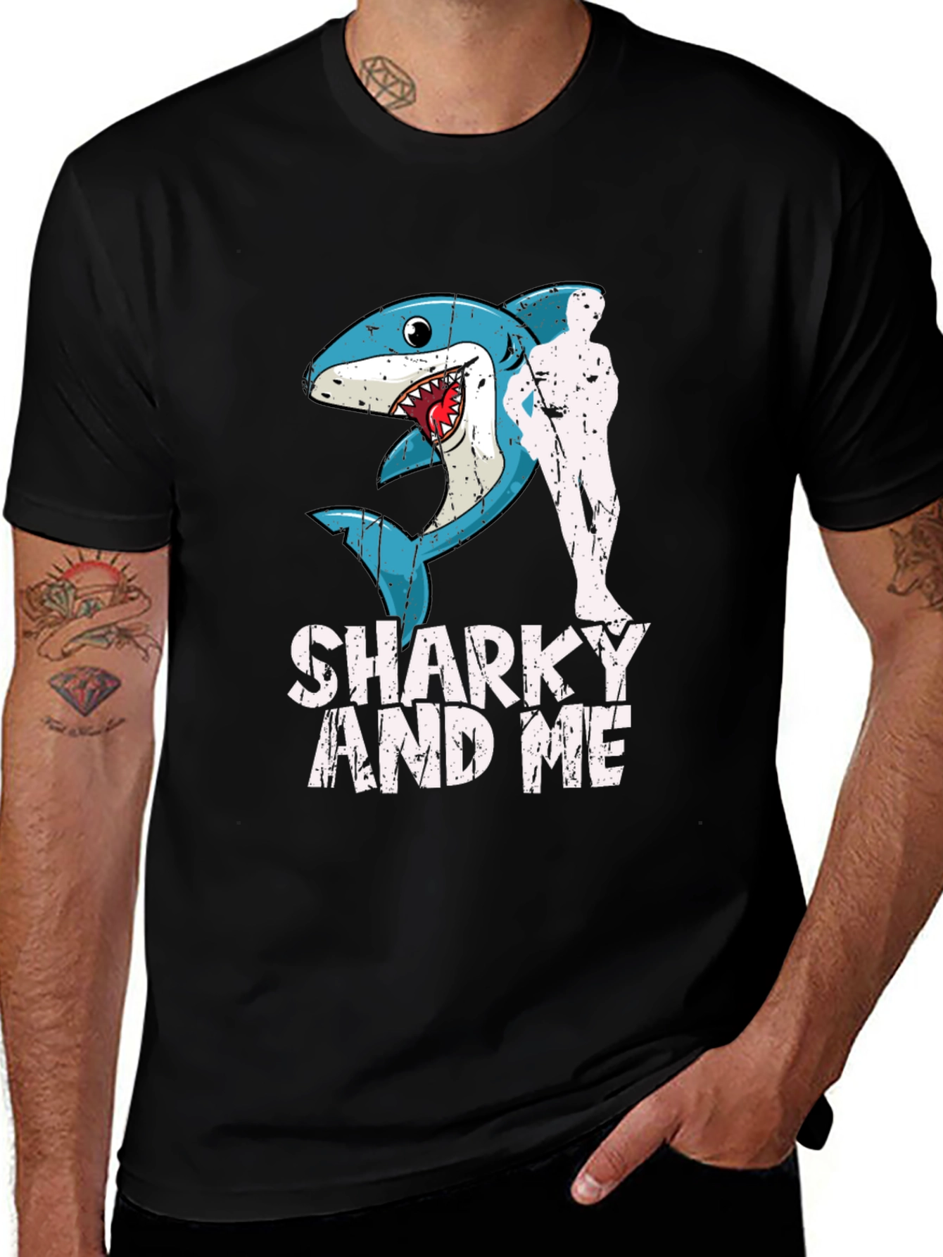 Variant 9 of Sharky and Me Black Graphic Tee
