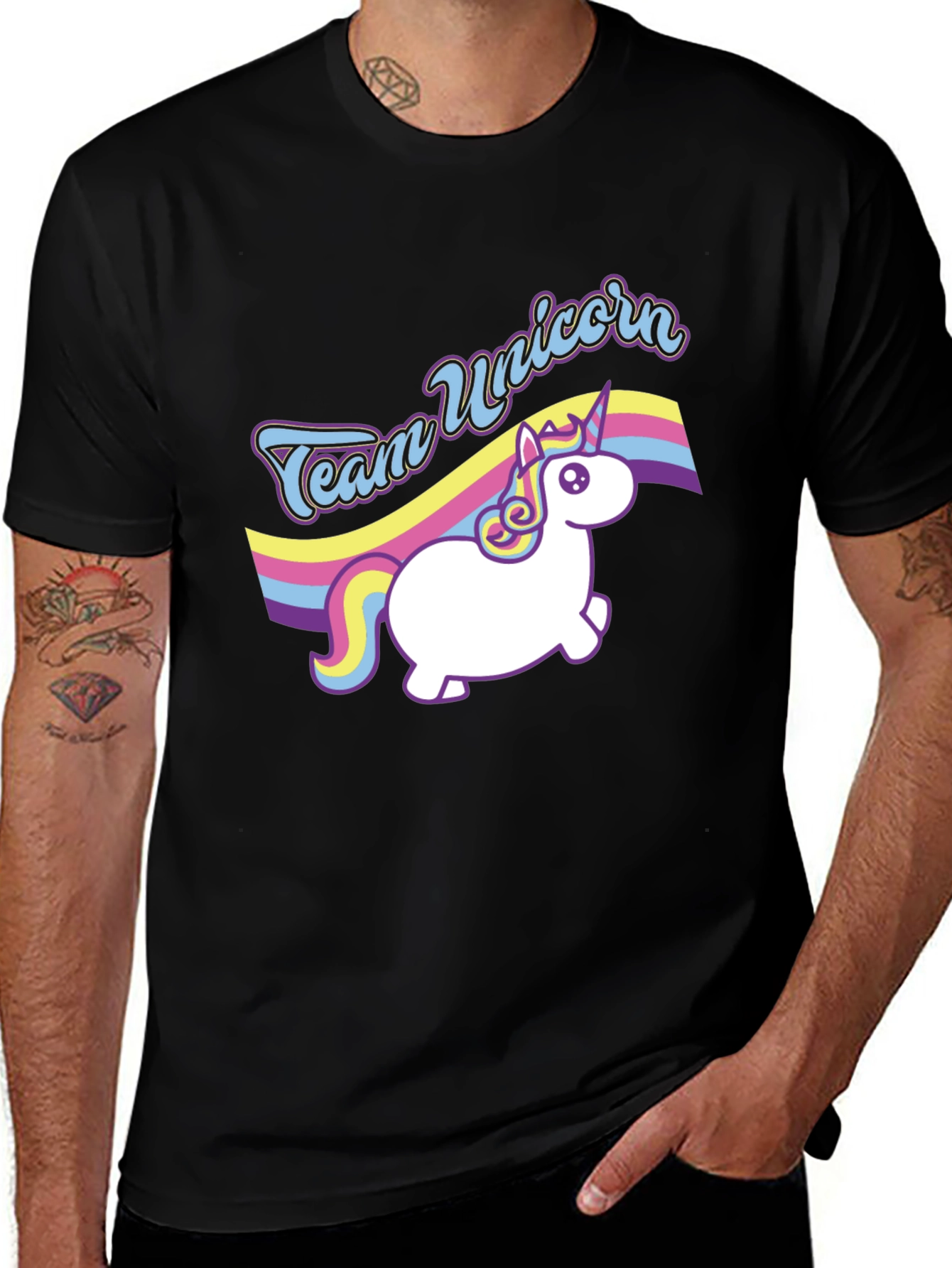Variant 26 of Team Unicorn Black T-Shirt