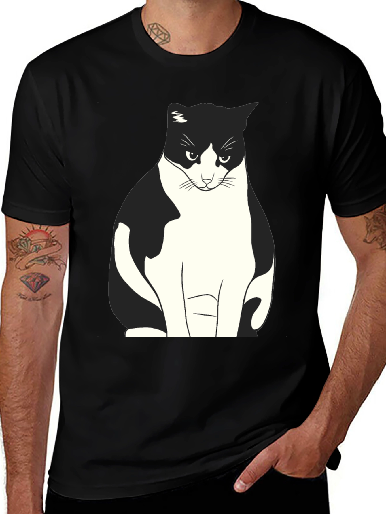 Variant 8 of Grumpy Cat Graphic Tee - Black Cotton T-Shirt