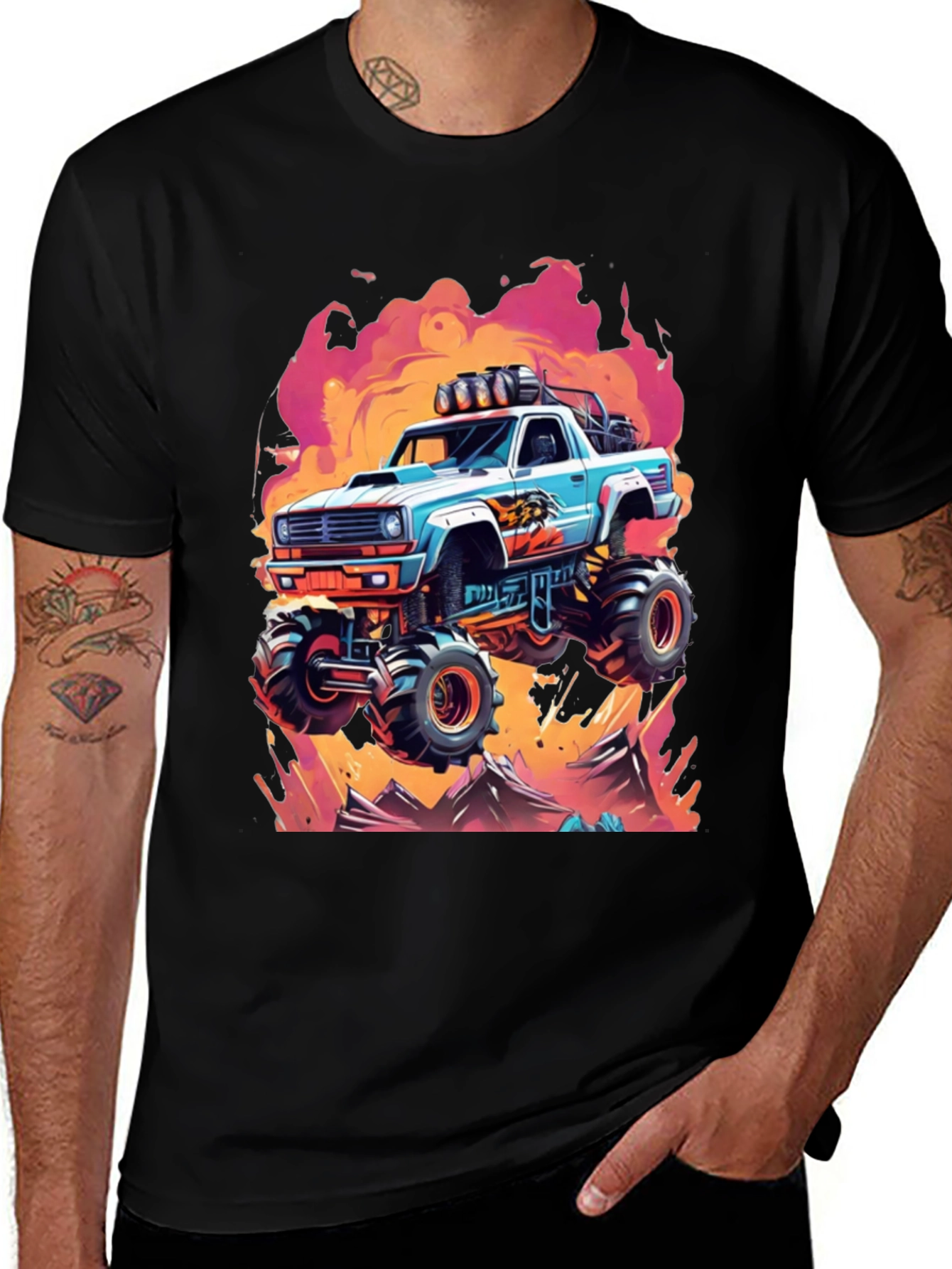 Variant 11 of Monster Truck Graphic Tee - Black