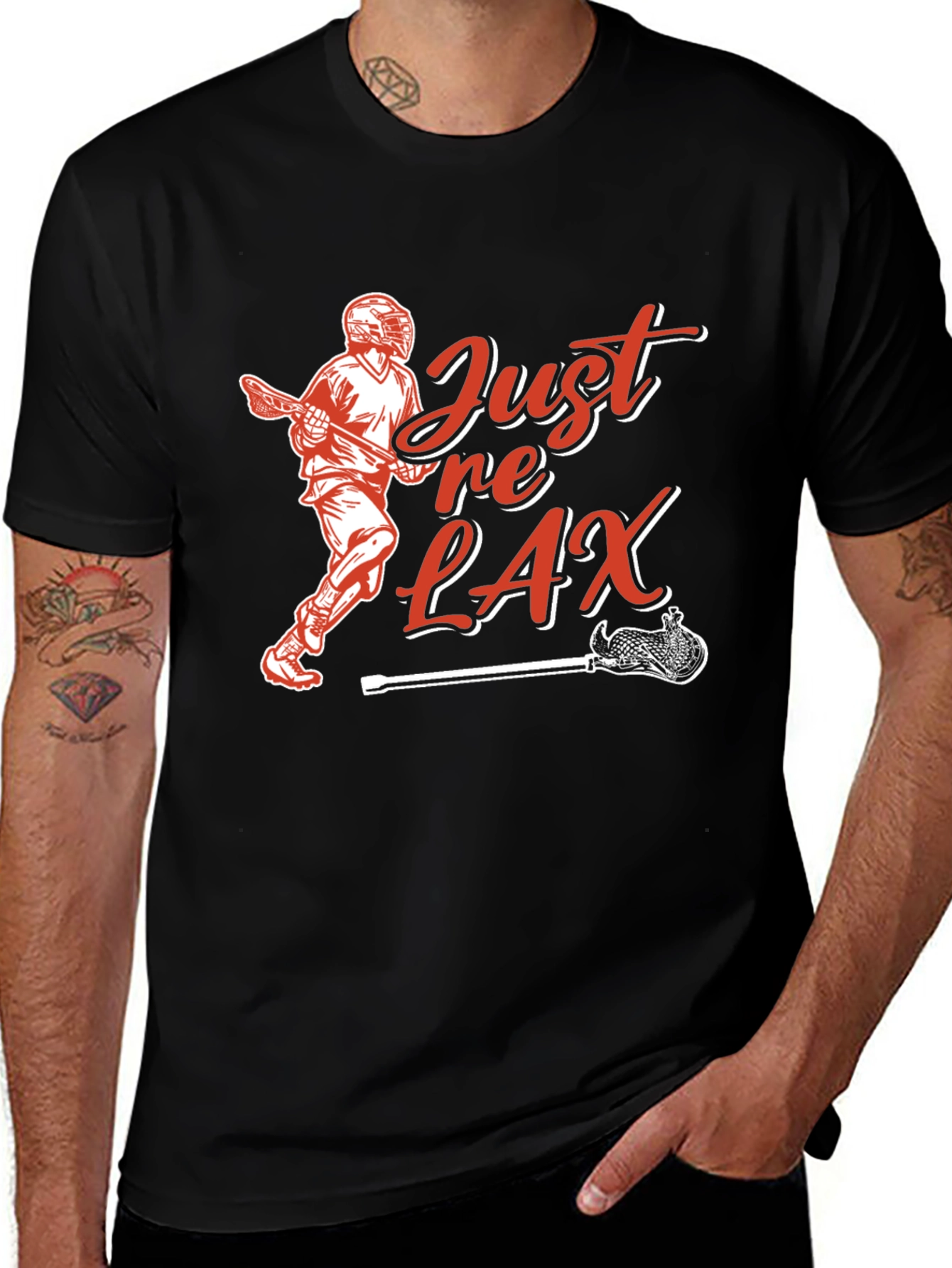 Variant 25 of Just Relax Lacrosse Graphic Tee - Sporty Casual