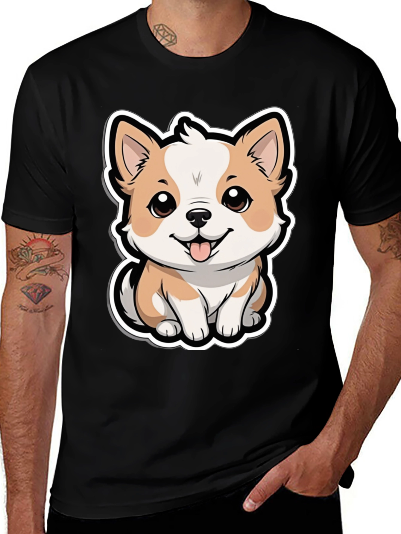 Variant 12 of Cute Corgi Puppy Graphic Tee