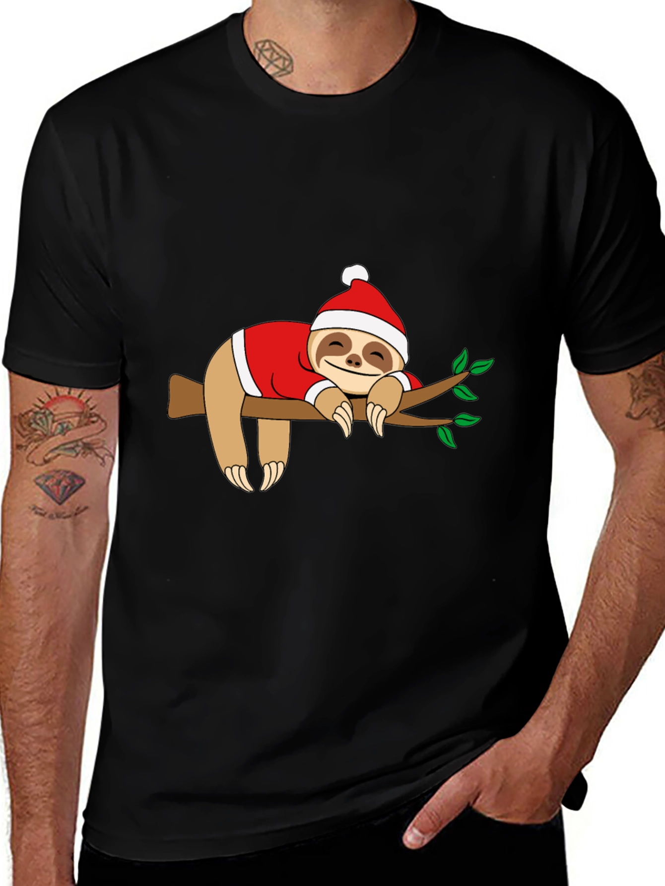Variant 6 of Sloth Christmas T-Shirt - Holiday Sleepy Sloth Tee