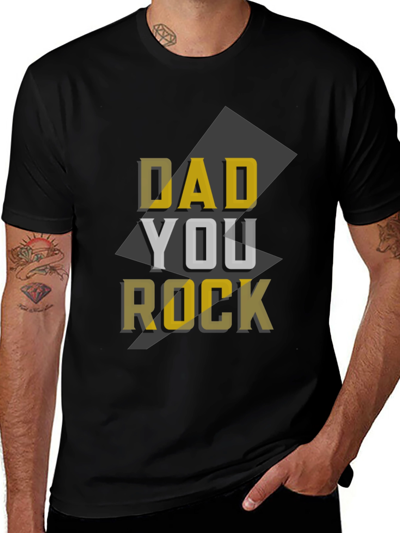 Dad You Rock Graphic Tee - Black