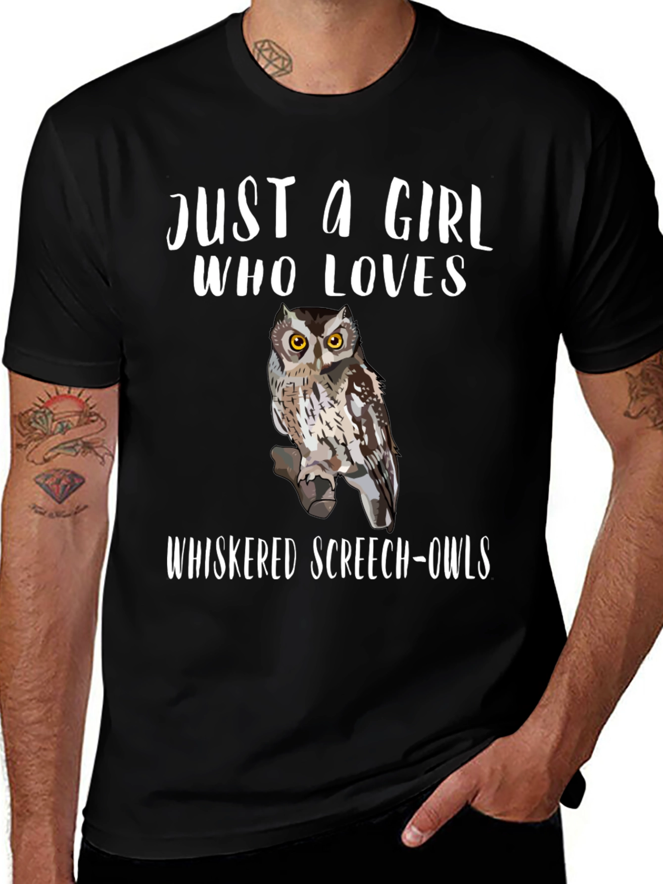 Variant 6 of Owl Lover T-Shirt - Whiskered Screech-Owls