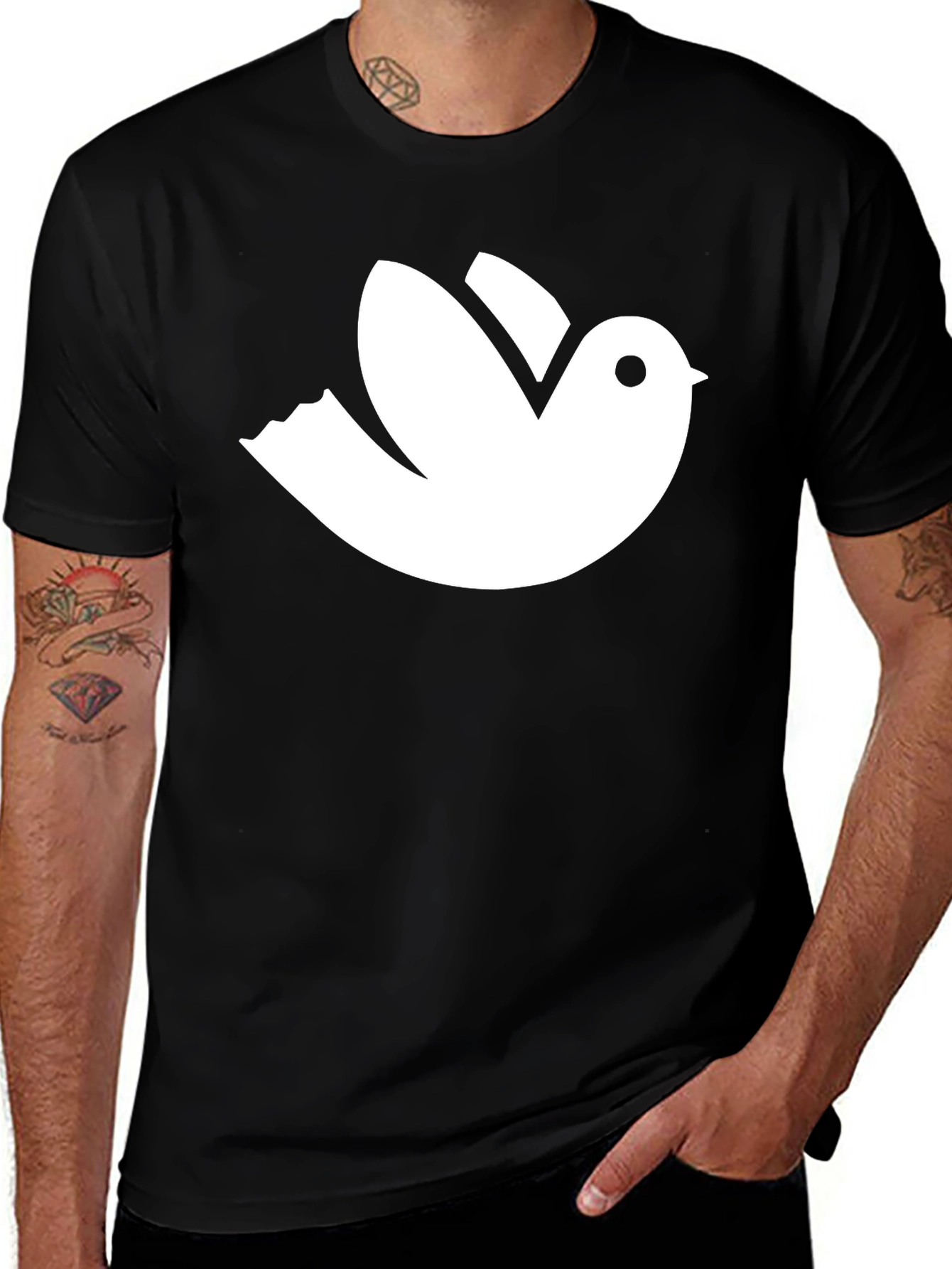 Variant 9 of Dove Graphic T-Shirt - Classic Black Tee