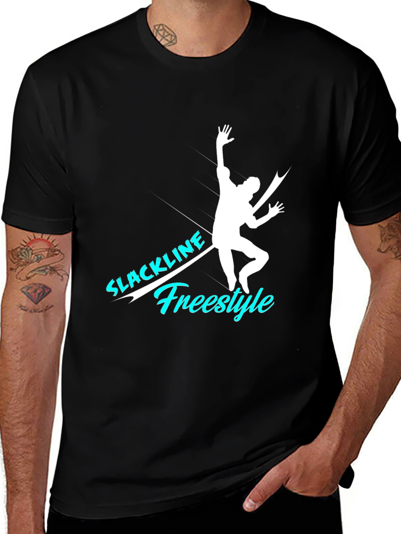 Variant 15 of Slackline Freestyle Graphic T-Shirt - Black