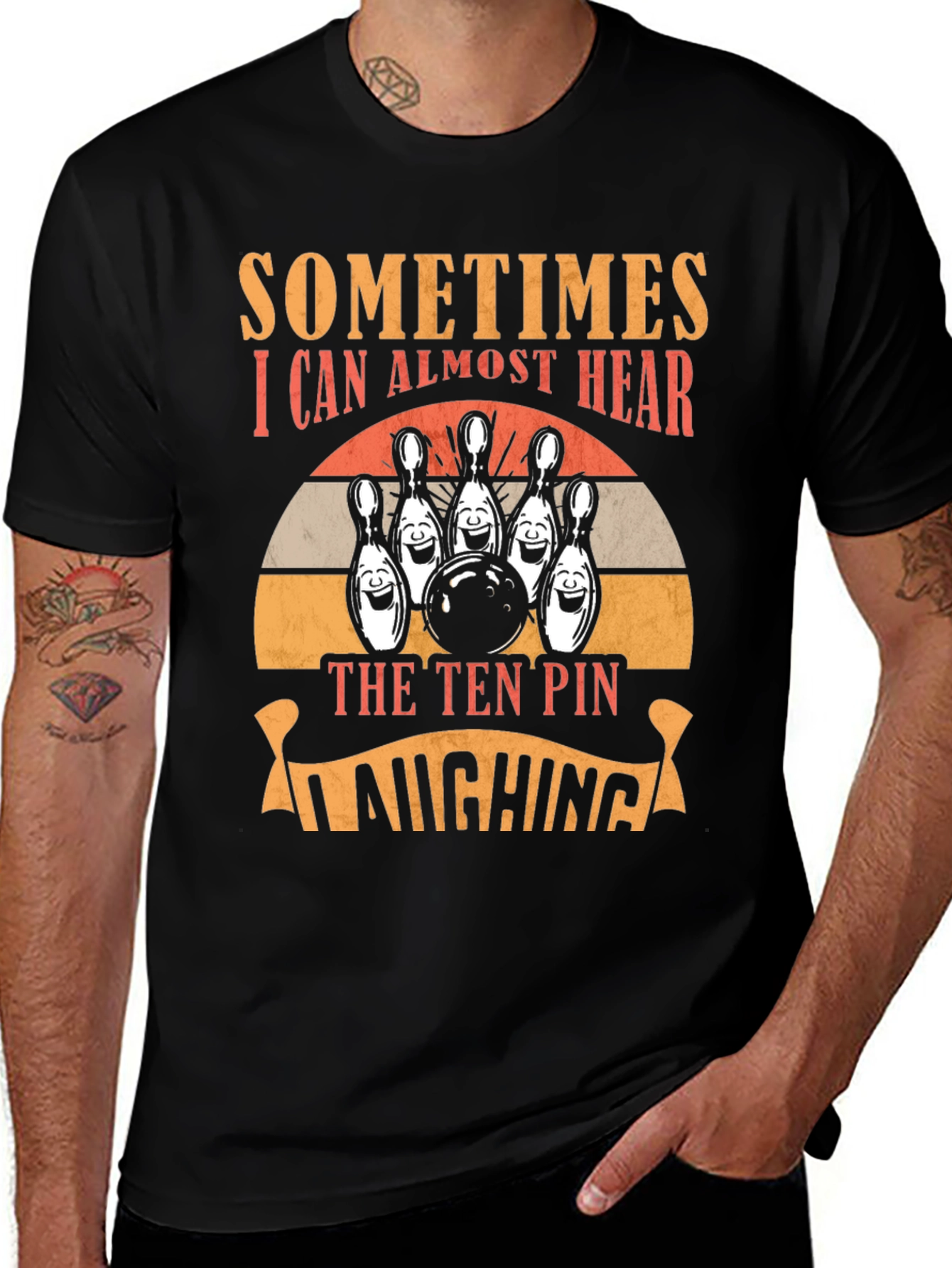 Variant 14 of Bowling Humor T-Shirt - Laughing Pins Graphic Tee