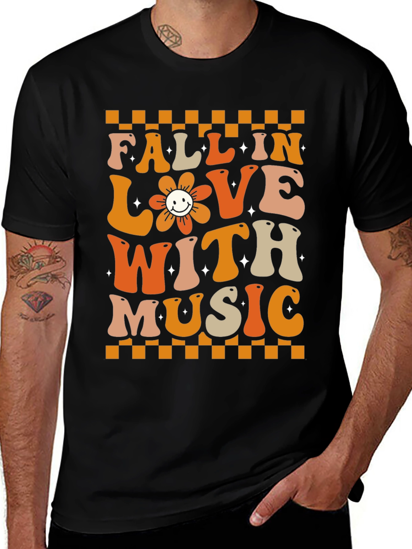 Variant 24 of Fall in Love With Music Retro T-Shirt