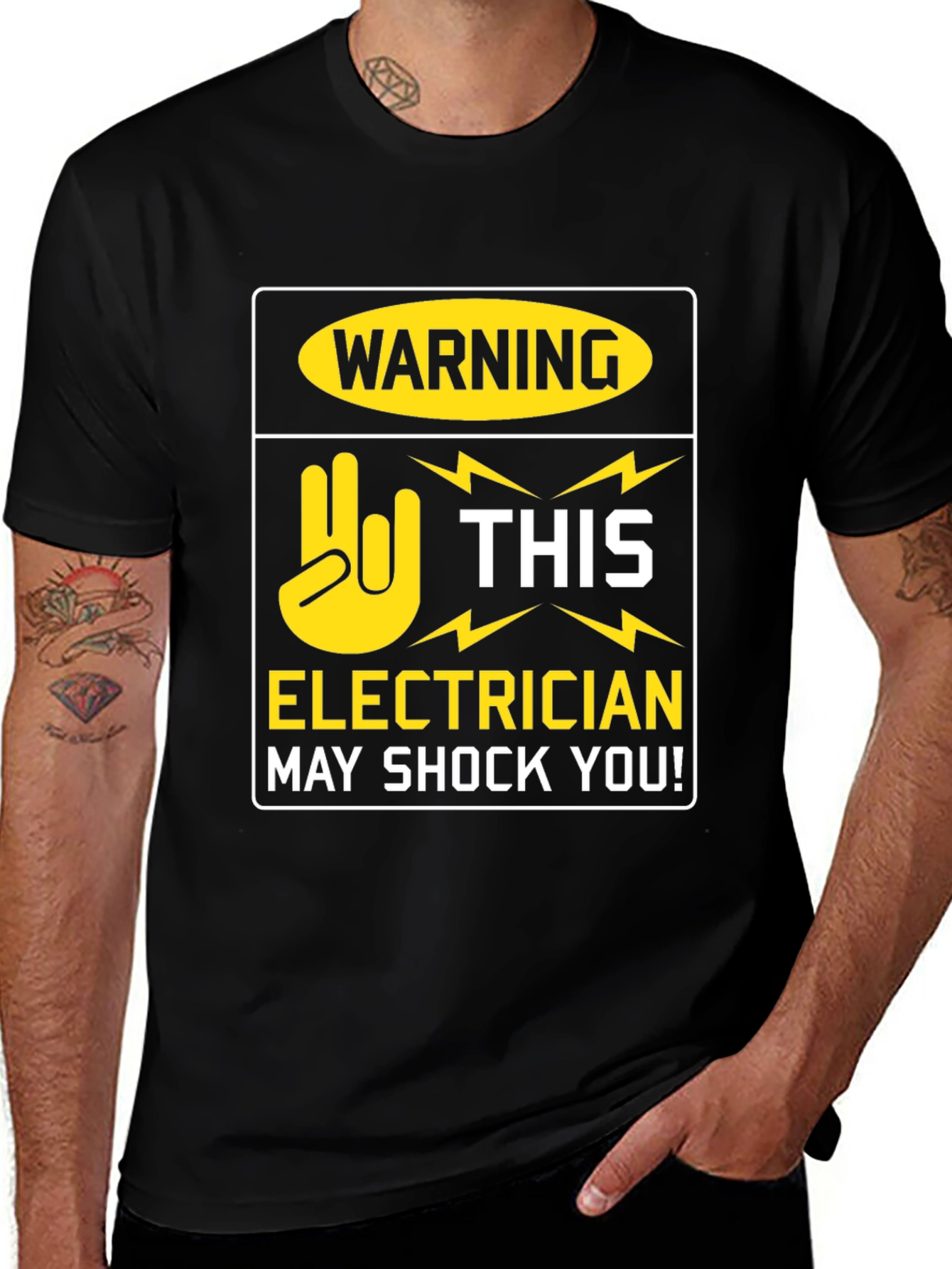Variant 15 of Electrician Warning T-Shirt - May Shock You! Funny Tee