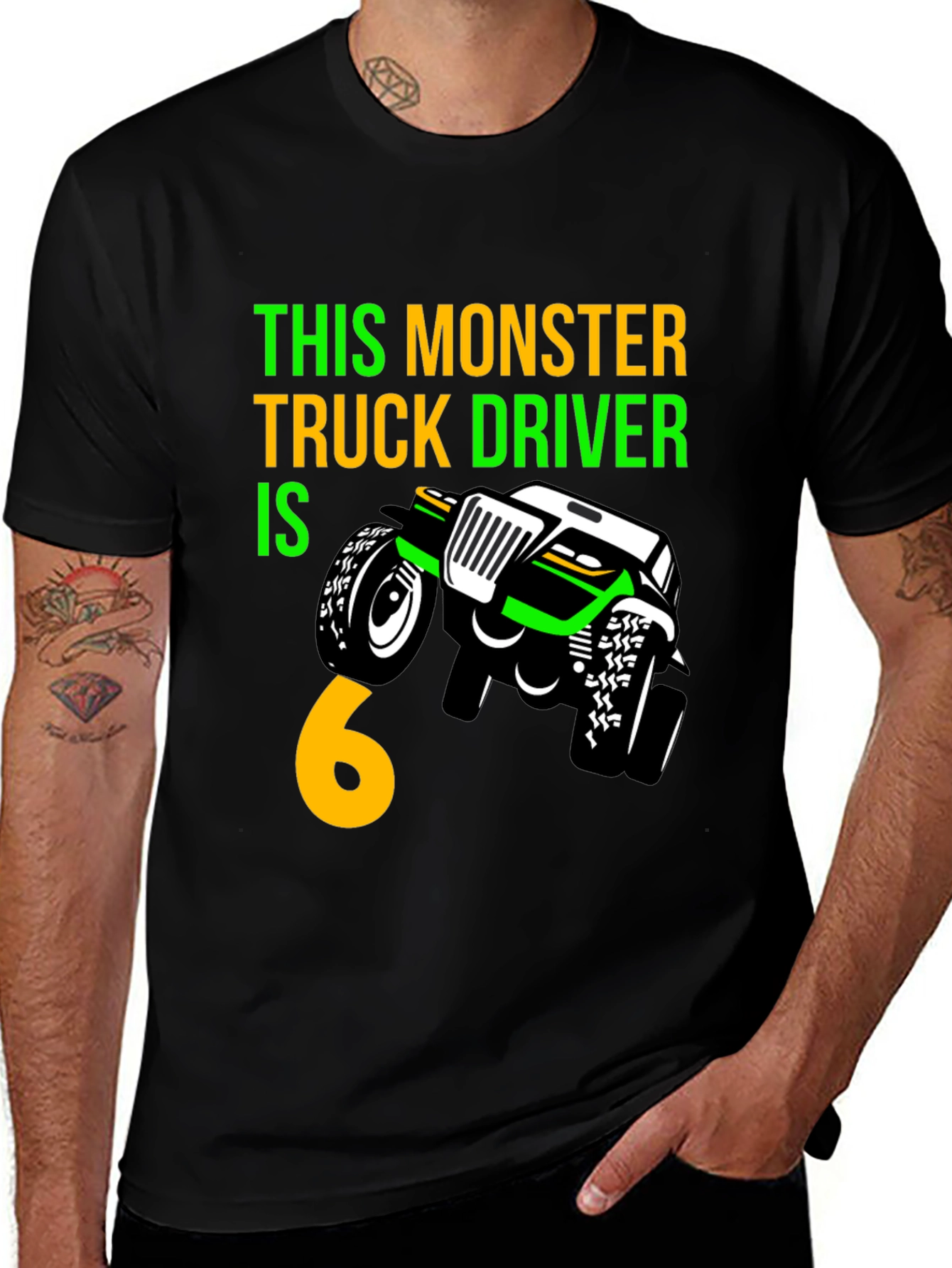Variant 2 of Monster Truck Birthday T-Shirt - Driver is 6!