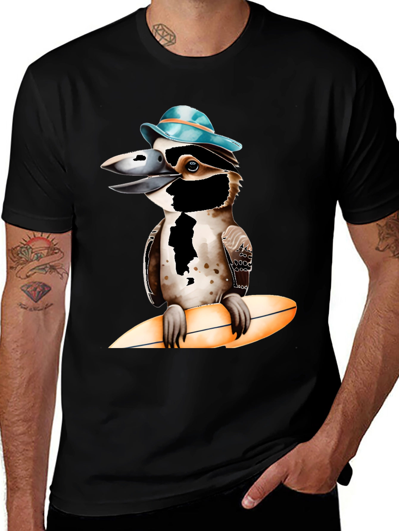 Variant 23 of Kookaburra Surfer T-Shirt - Cool Bird Design