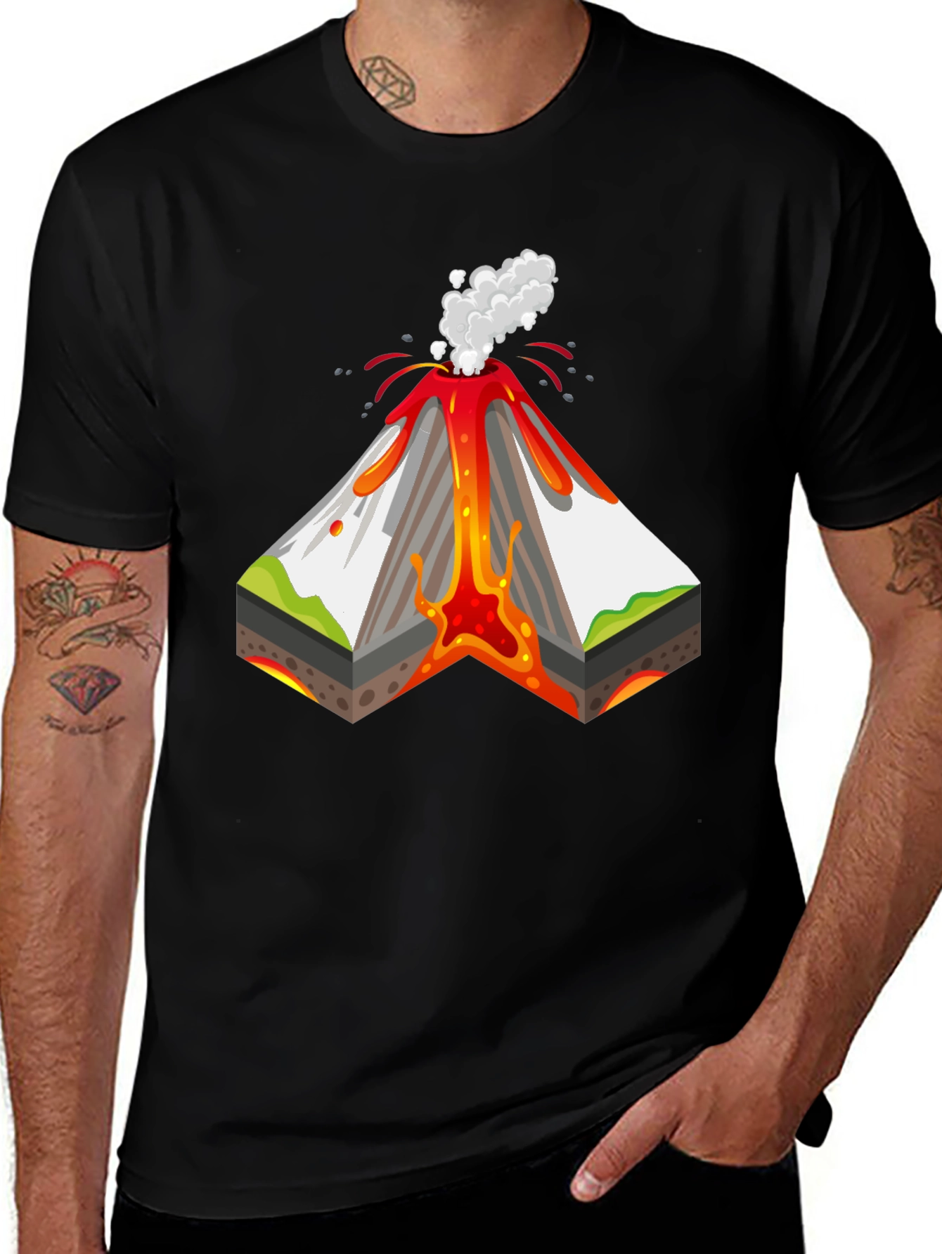 Variant 30 of Volcano T-Shirt - Erupting Lava Design