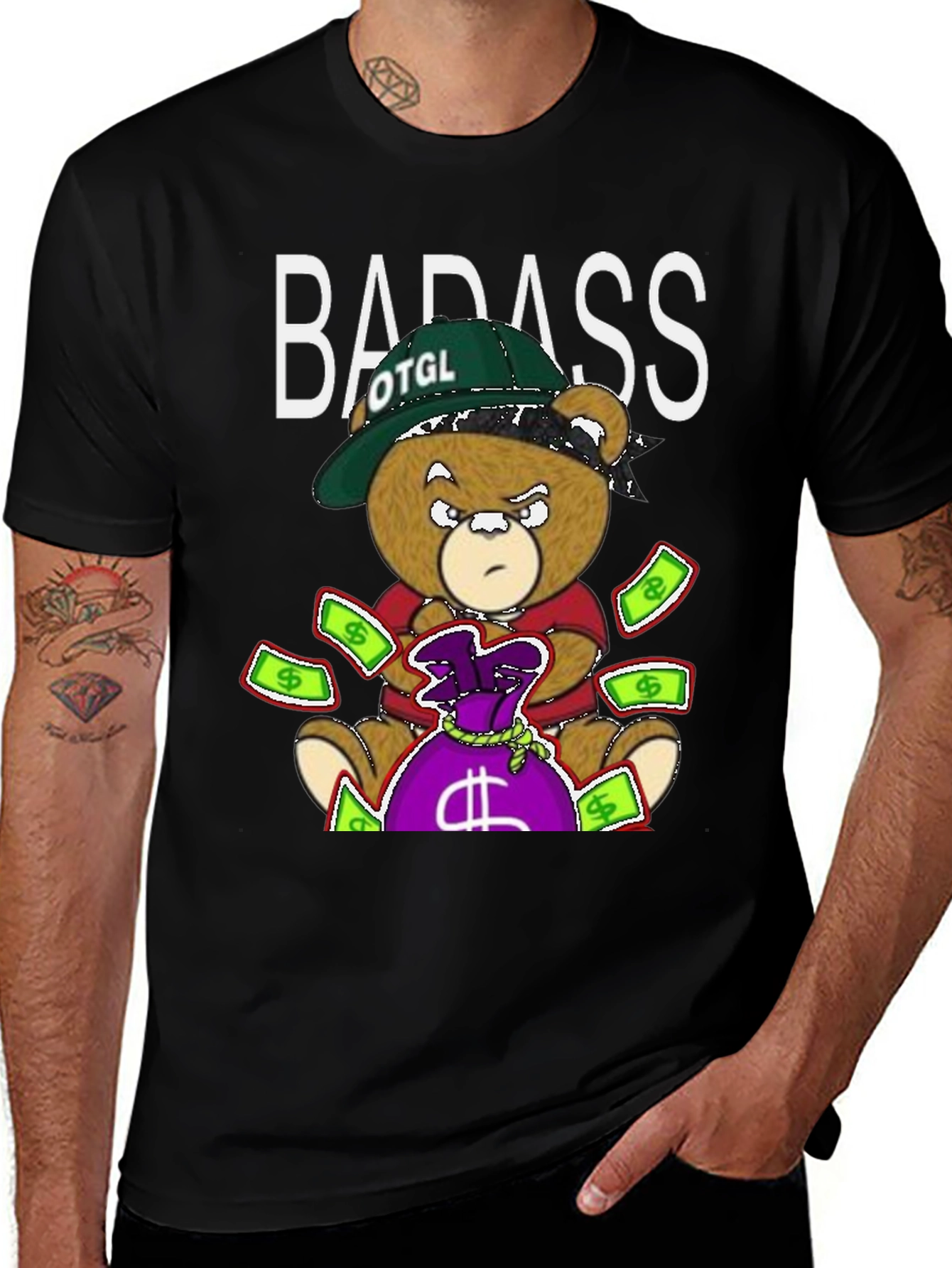 Variant 9 of Badass Bear T-Shirt - Urban Graphic Tee