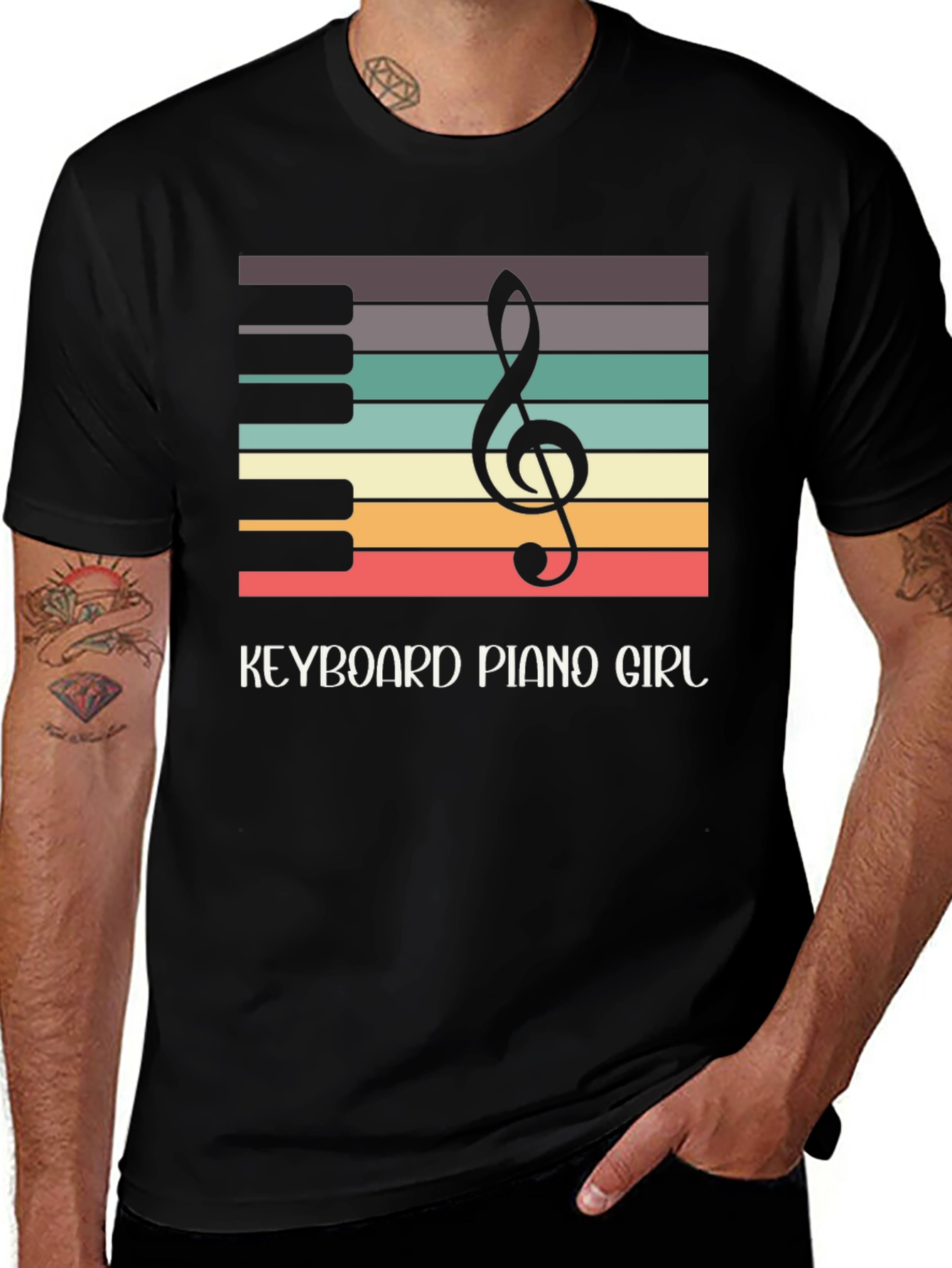 Keyboard Piano Girl Graphic Tee