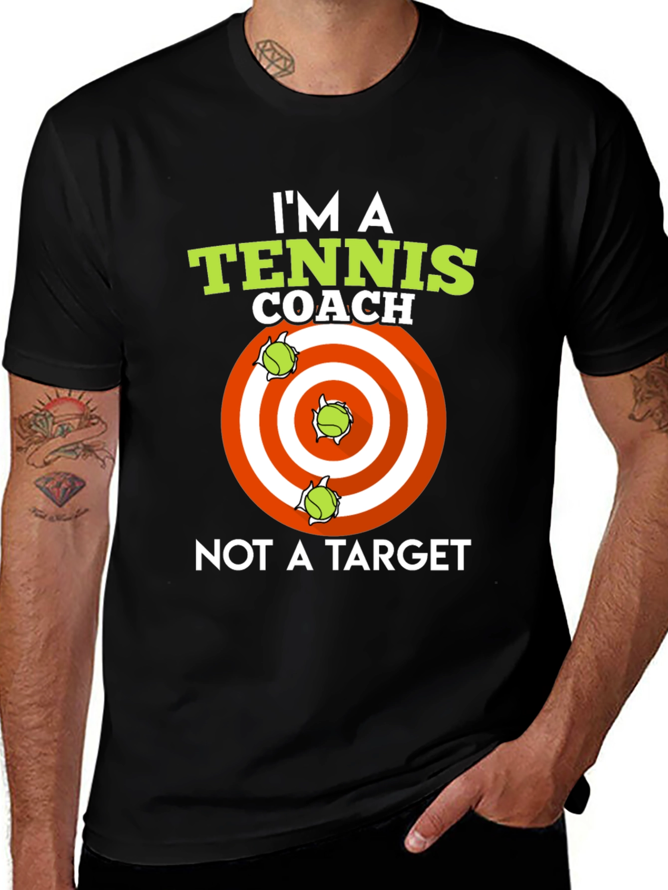 Variant 22 of Tennis Coach T-Shirt: I'm A Coach, Not A Target