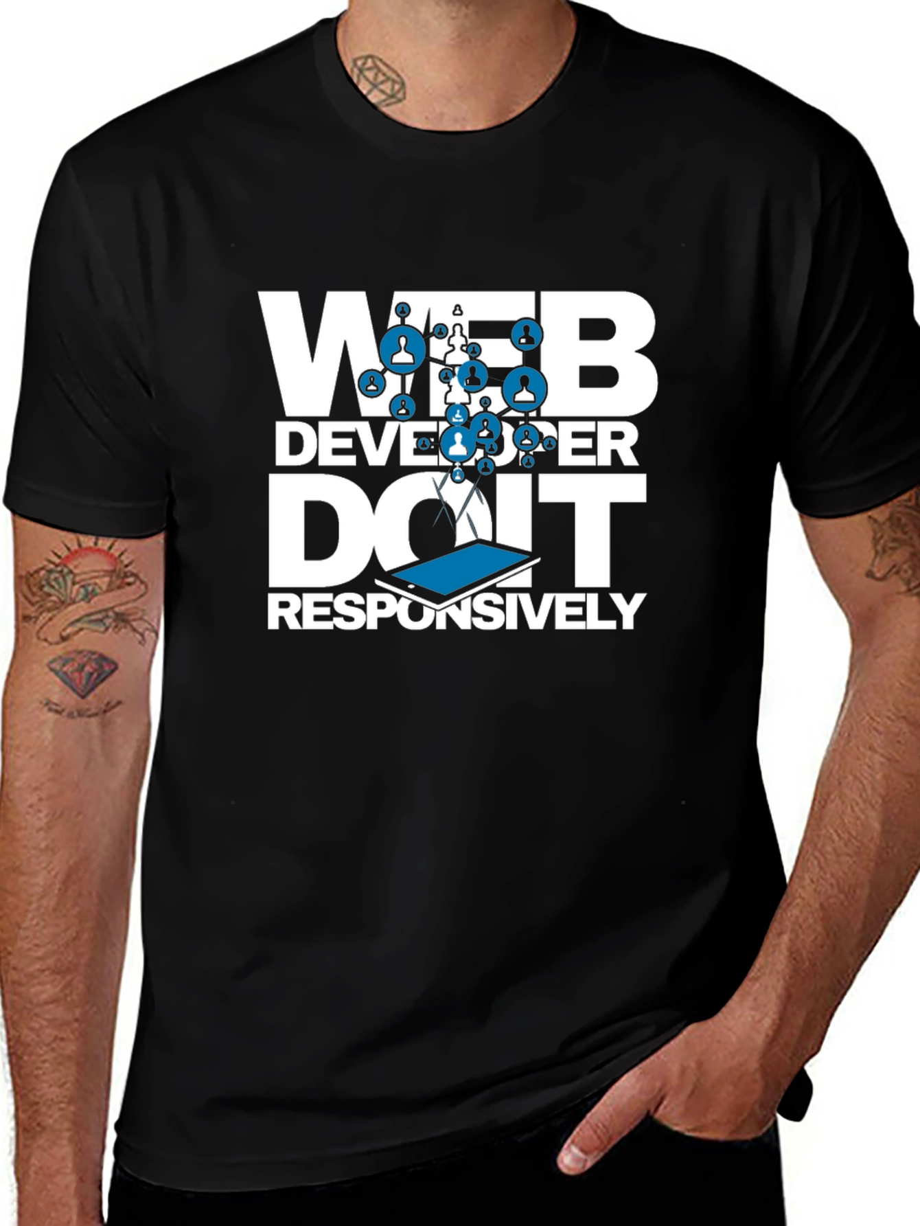 Variant 11 of Web Developer T-Shirt, Do It Responsively Programmer Tee