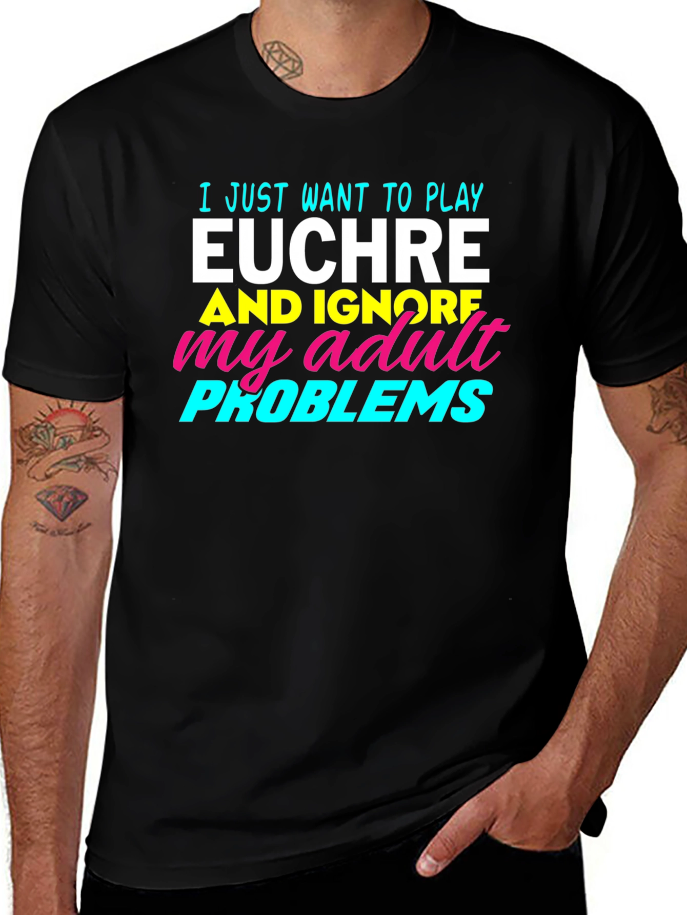 Euchre Player T-Shirt - Adult Problems Humor Tee