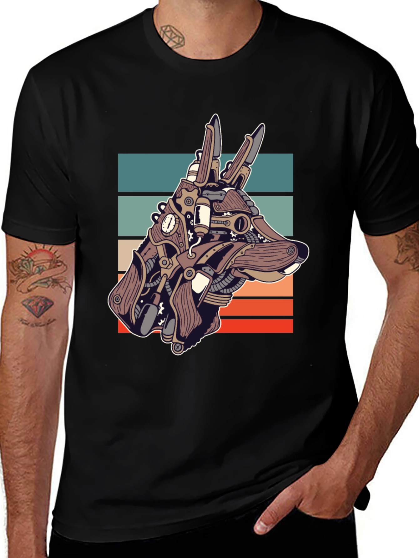 Variant 20 of Steampunk Dog T-Shirt - Unique Canine Design