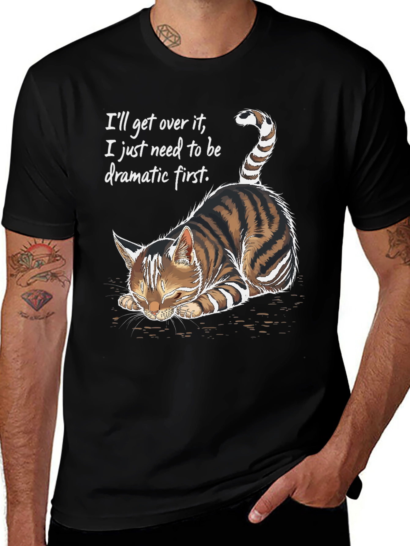 Variant 11 of Dramatic Cat Graphic Tee - Novelty Unisex T-Shirt