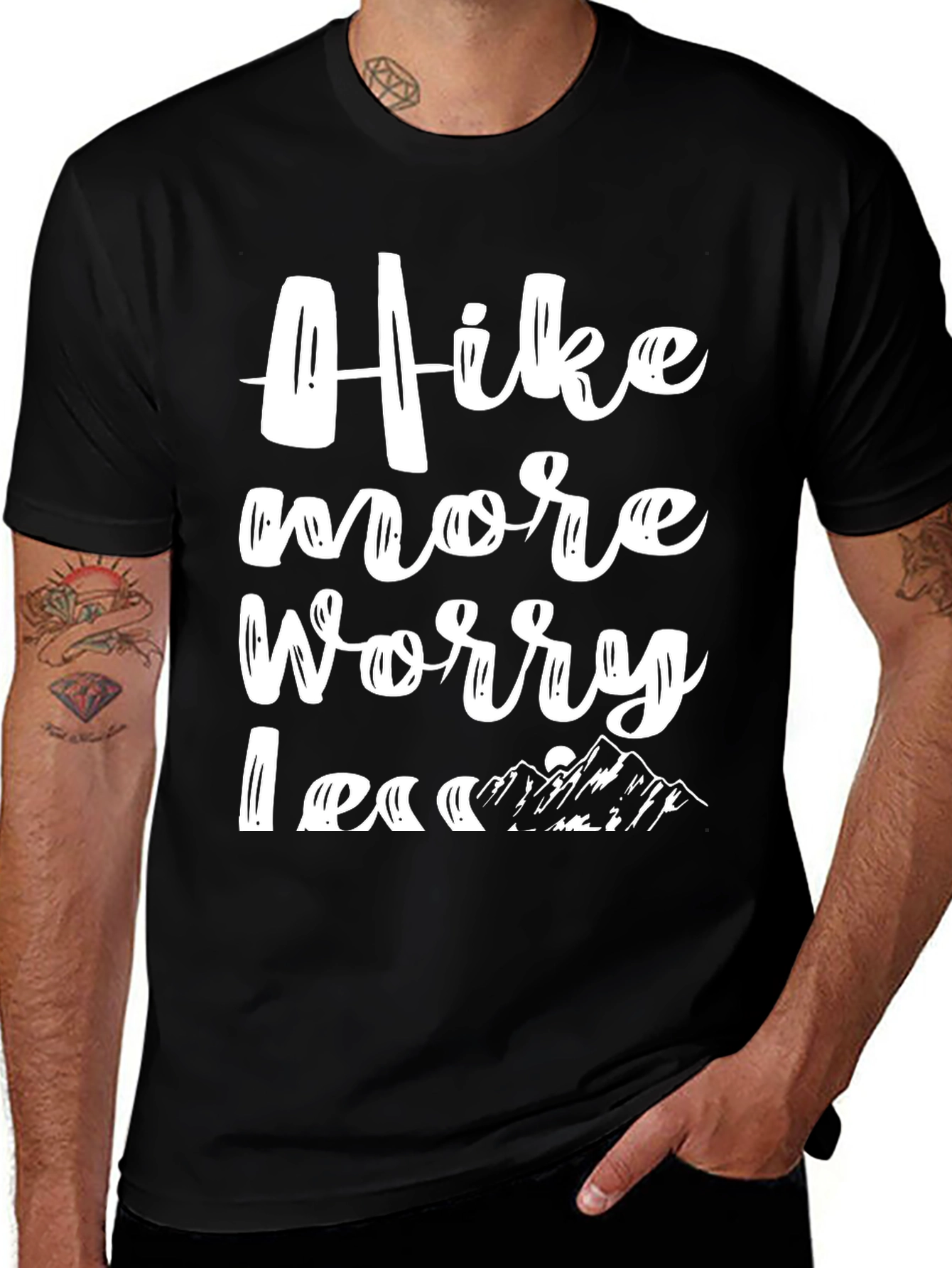 Variant 22 of Hike More Worry Less Graphic Tee