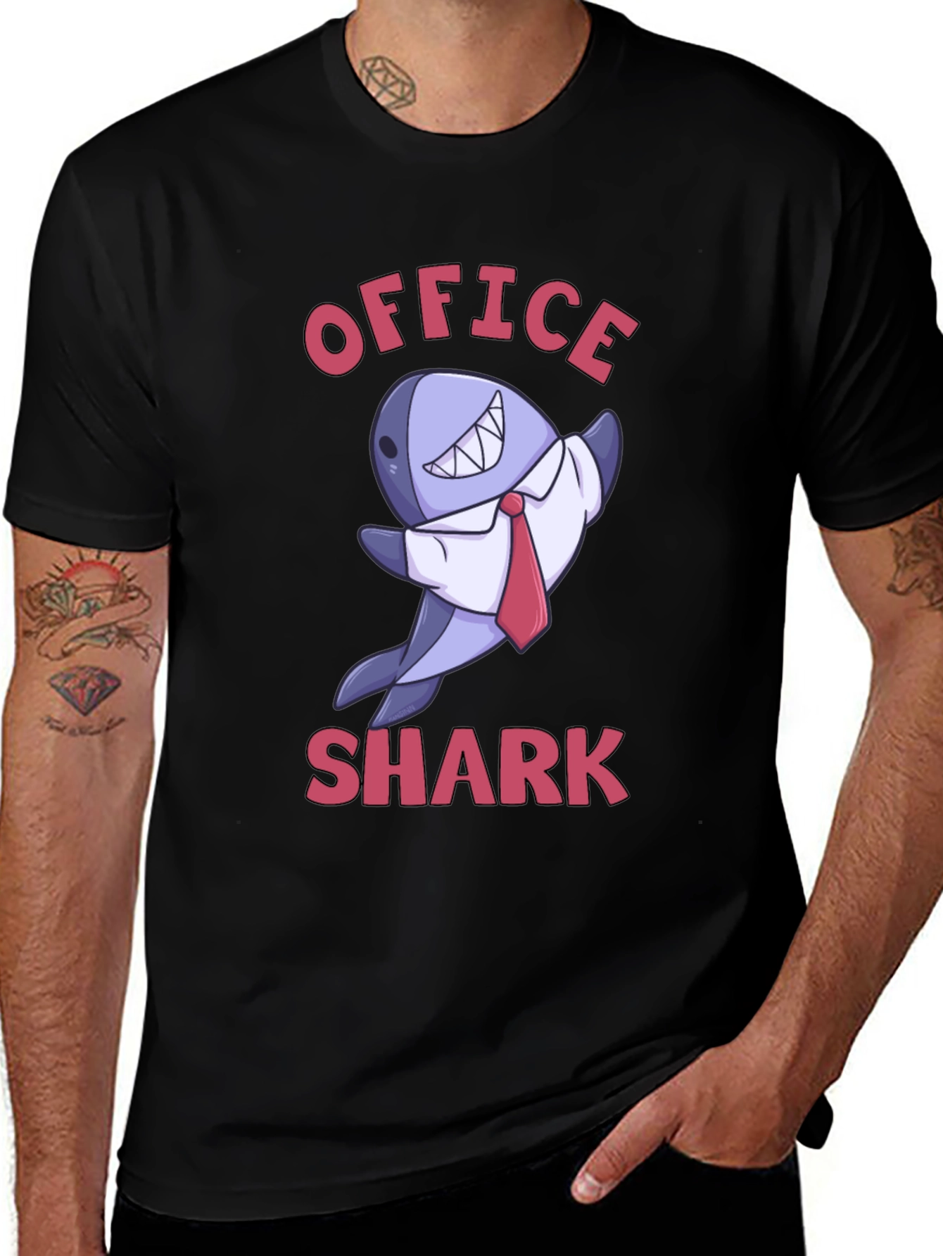 Variant 16 of Office Shark Graphic T-Shirt - Funny & Unique!
