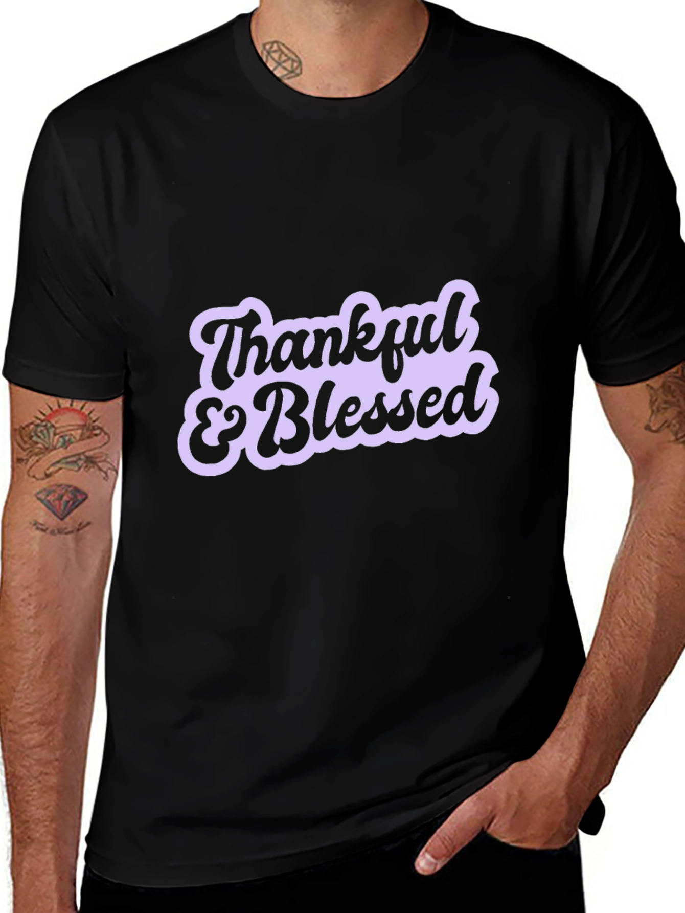 Variant 19 of Thankful & Blessed Graphic Tee - Trendy Casual Top