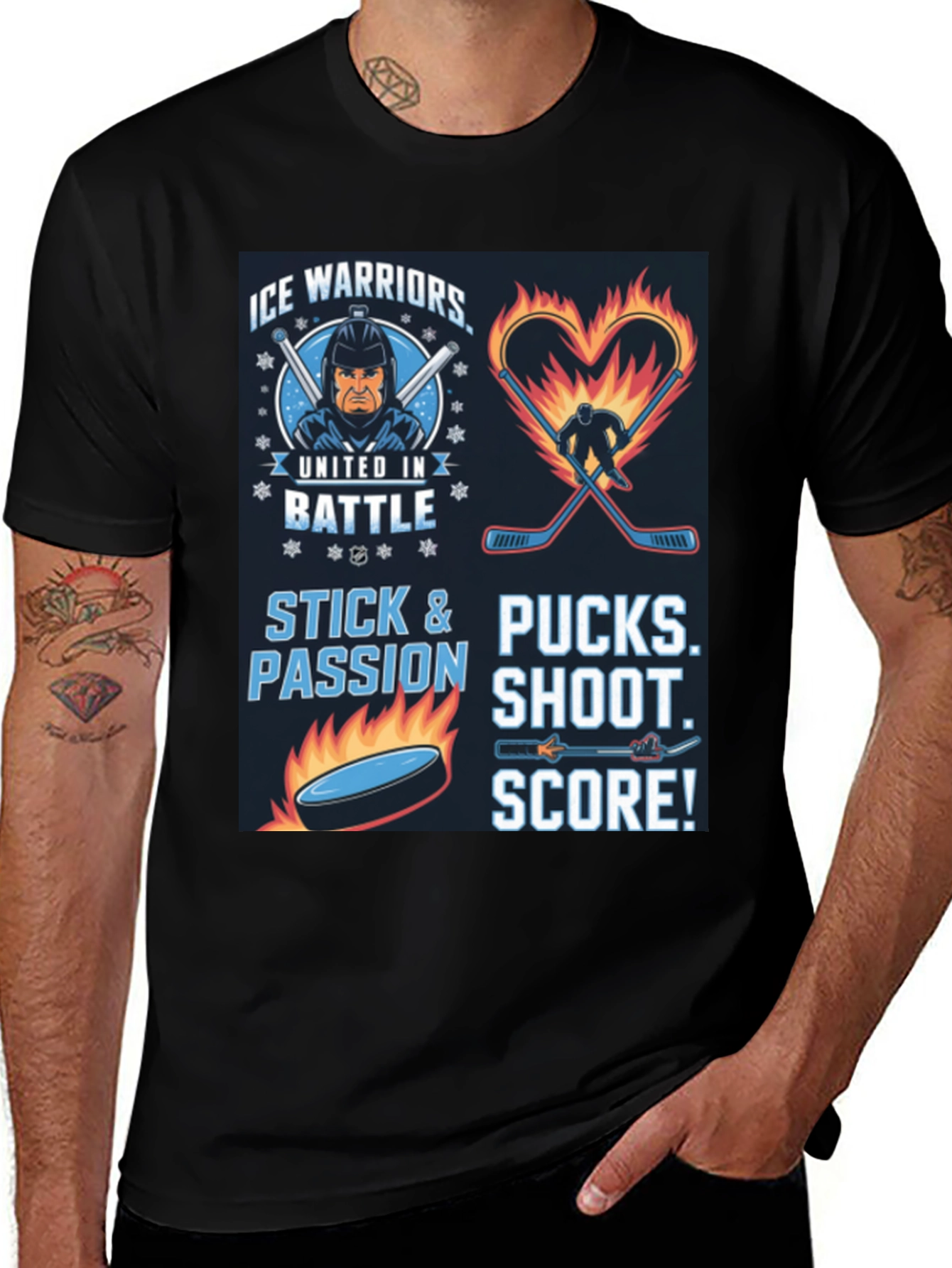 Variant 27 of Ice Warriors Hockey Graphic Tee