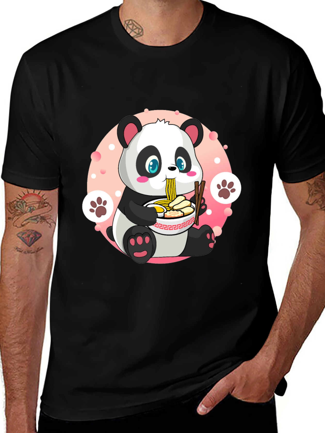 Variant 19 of Cute Panda Ramen T-Shirt - Fun Anime Style
