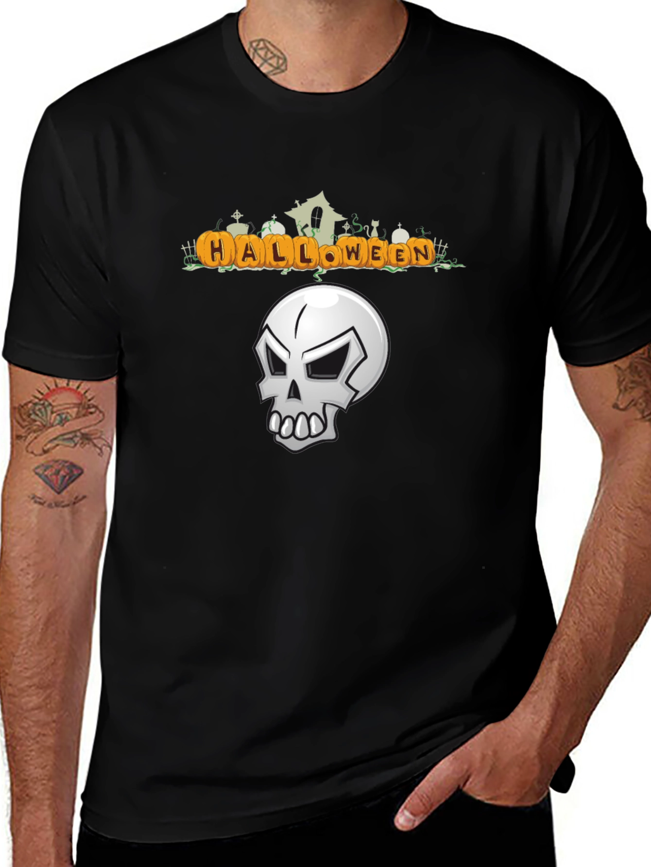Halloween Graphic Tee - Skull Design