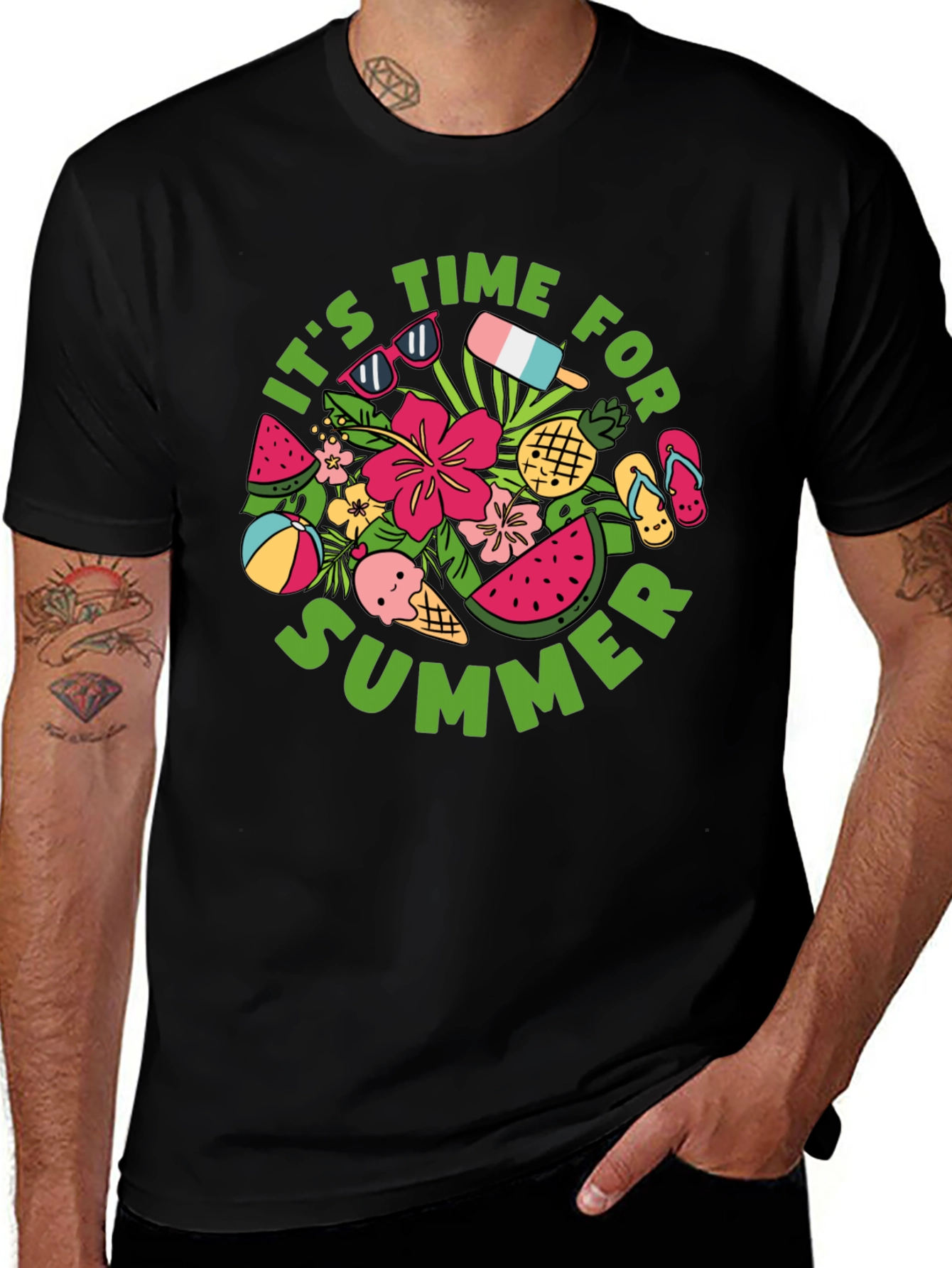Summer Time Graphic Tee - Black T-Shirt