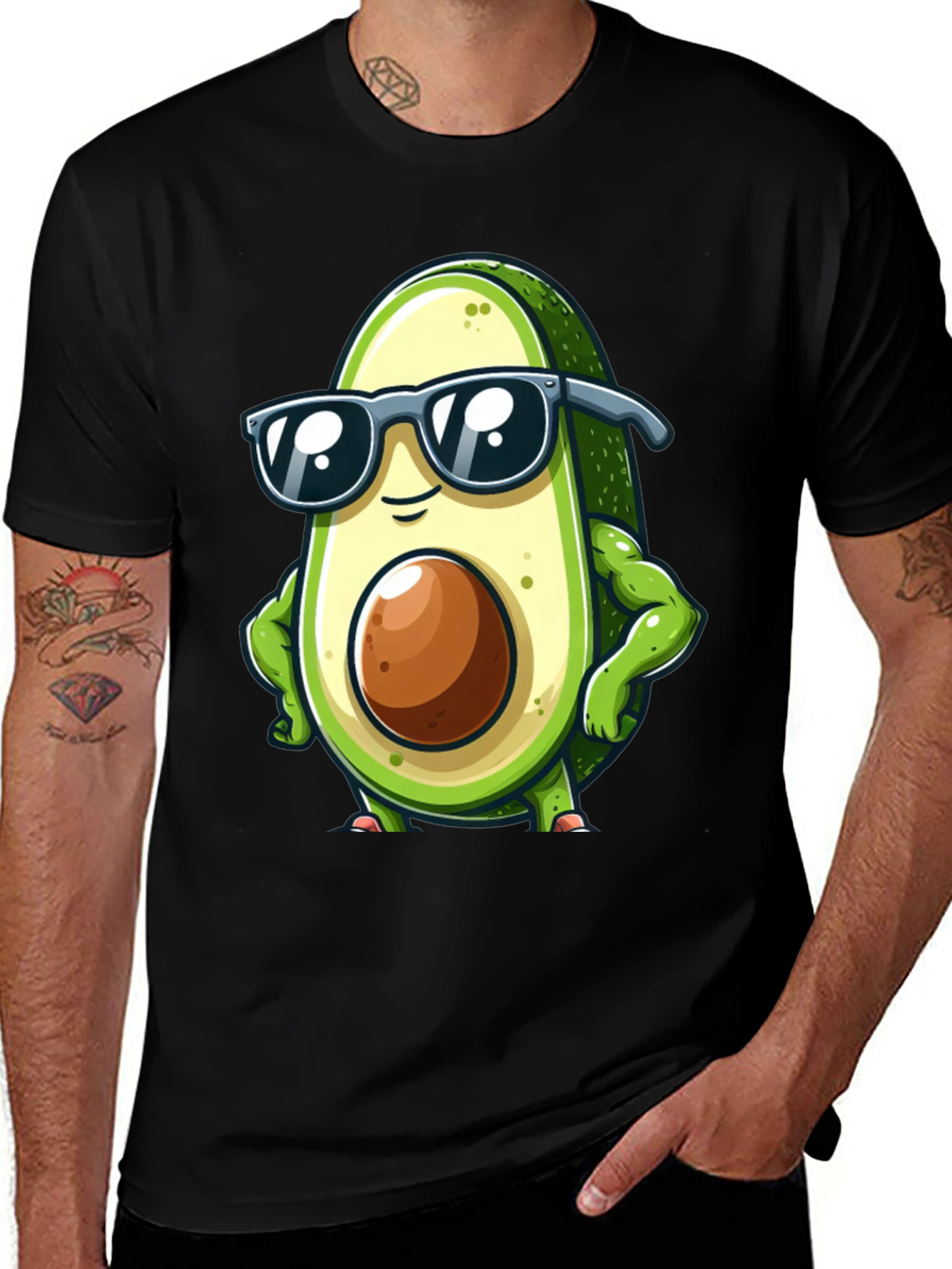 Variant 25 of Cool Avocado Graphic Tee - Black Unisex Shirt