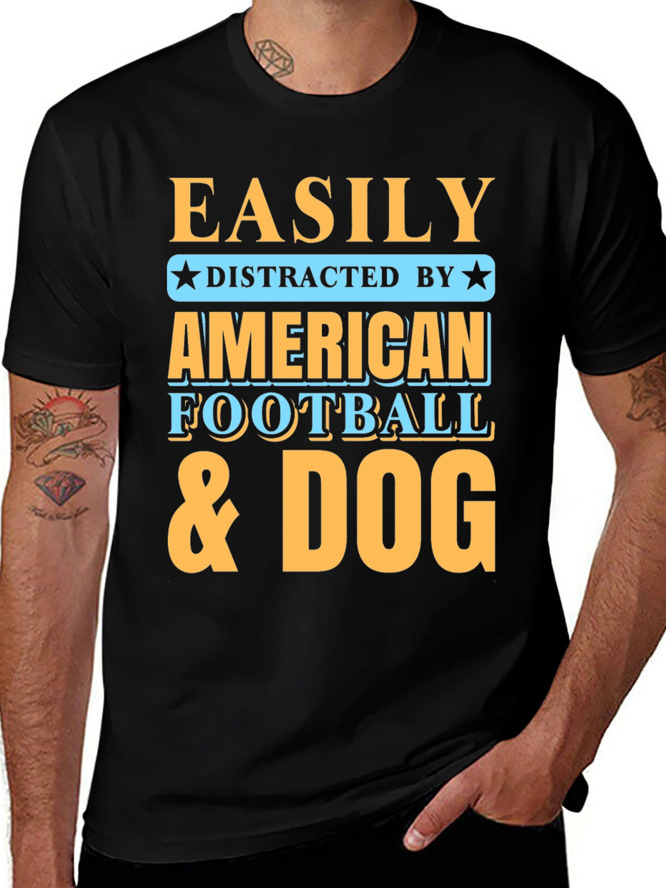 Variant 17 of Easily Distracted T-Shirt - Football & Dog