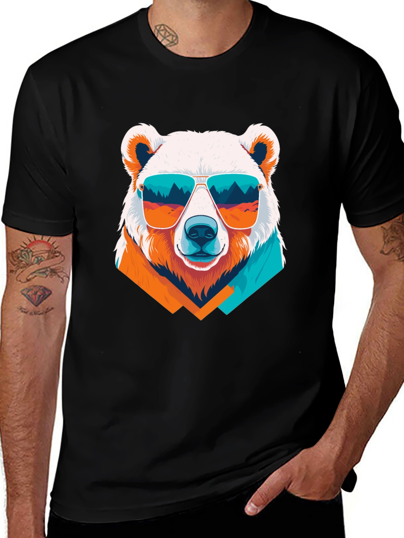 Variant 20 of Cool Bear Graphic Tee - Men's Black T-Shirt