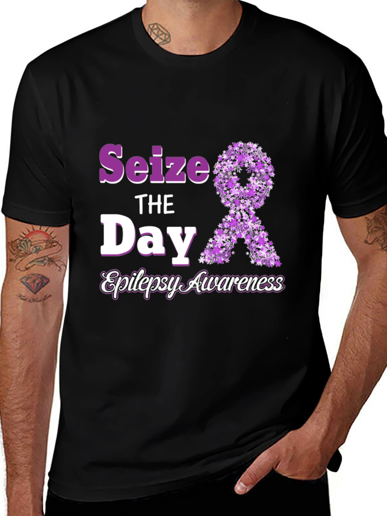 Variant 23 of Seize the Day Epilepsy Awareness T-Shirt