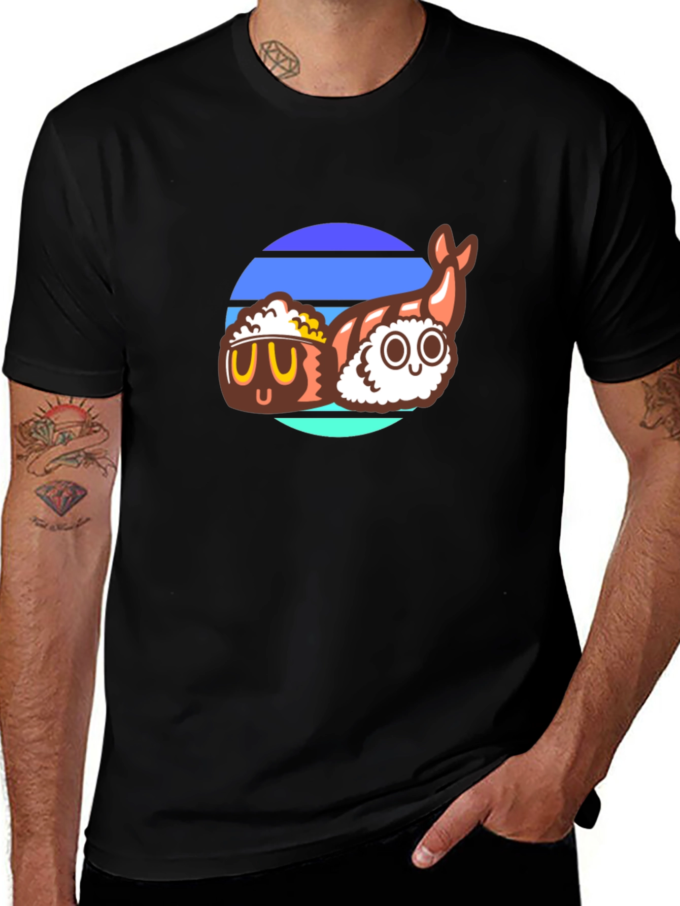 Sushi Retro T-Shirt - Cool Japanese Food Design