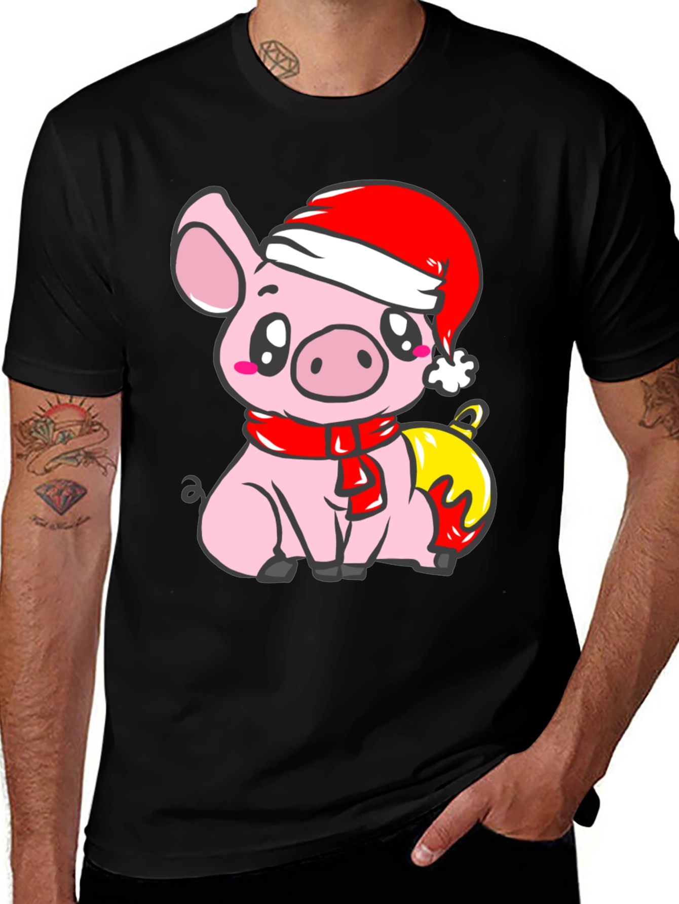 Variant 26 of Cute Christmas Pig T-Shirt