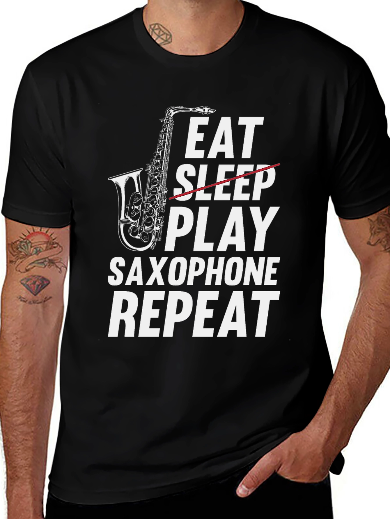 Variant 17 of Eat Play Saxophone T-Shirt