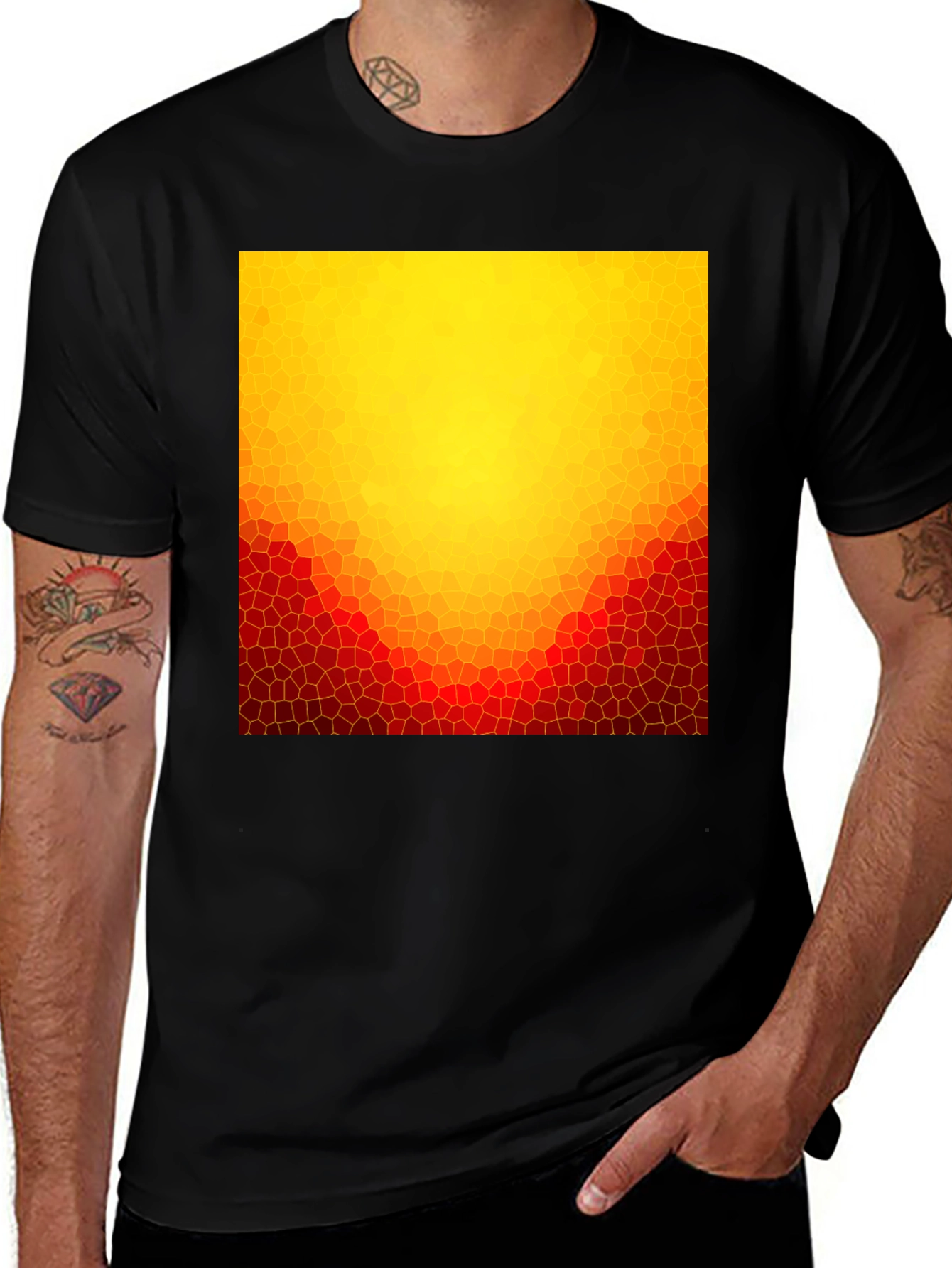 Variant 21 of Abstract Mosaic Graphic Tee - Stylish Casual Wear
