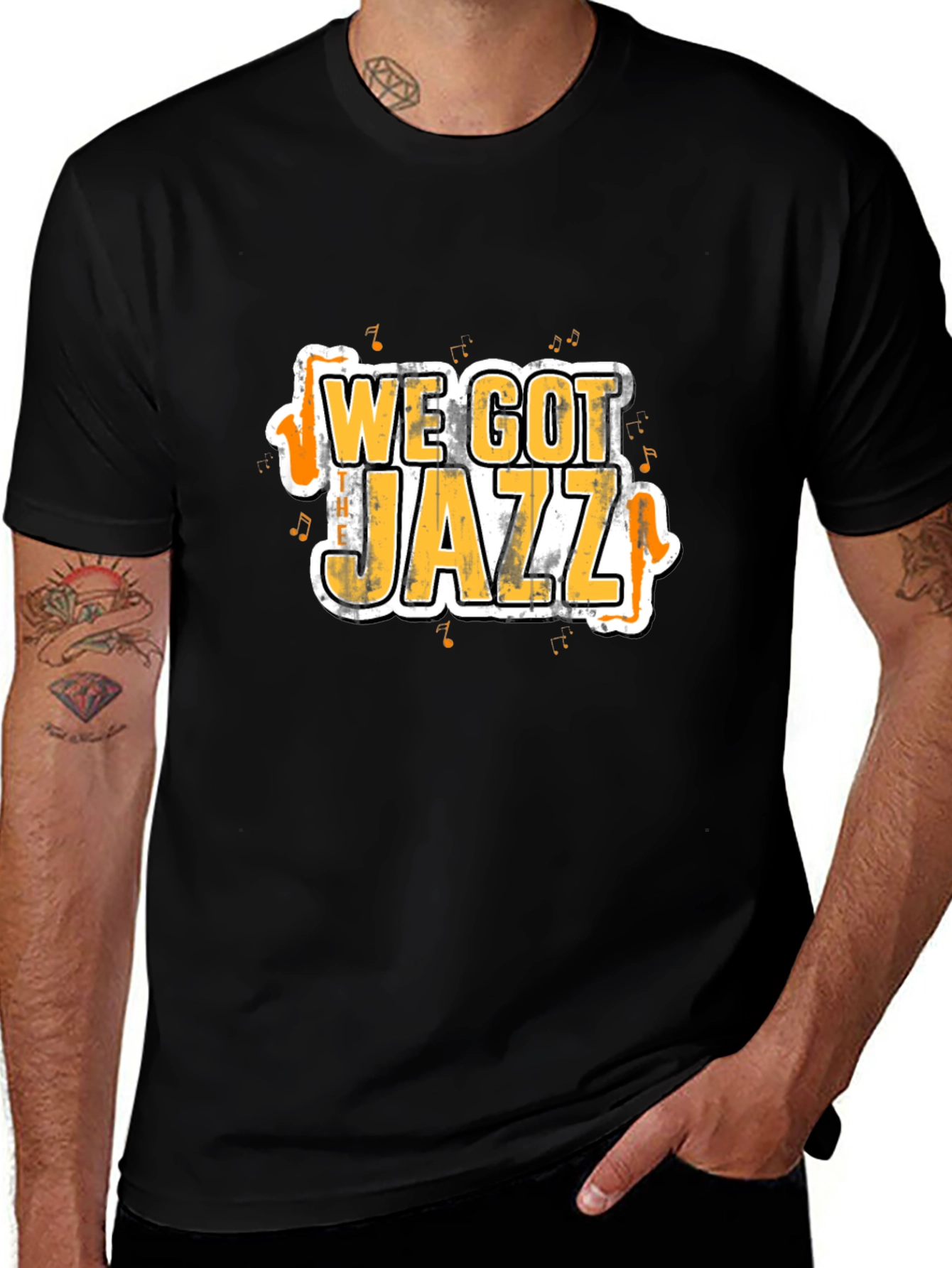 Variant 24 of We Got Jazz Graphic Tee - Black Cotton T-Shirt