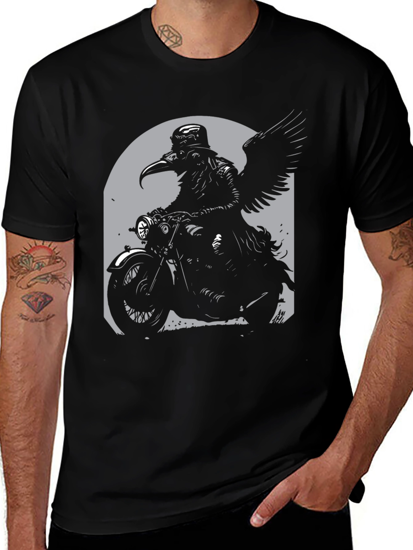 Variant 27 of Raven Rider Graphic T-Shirt - Black